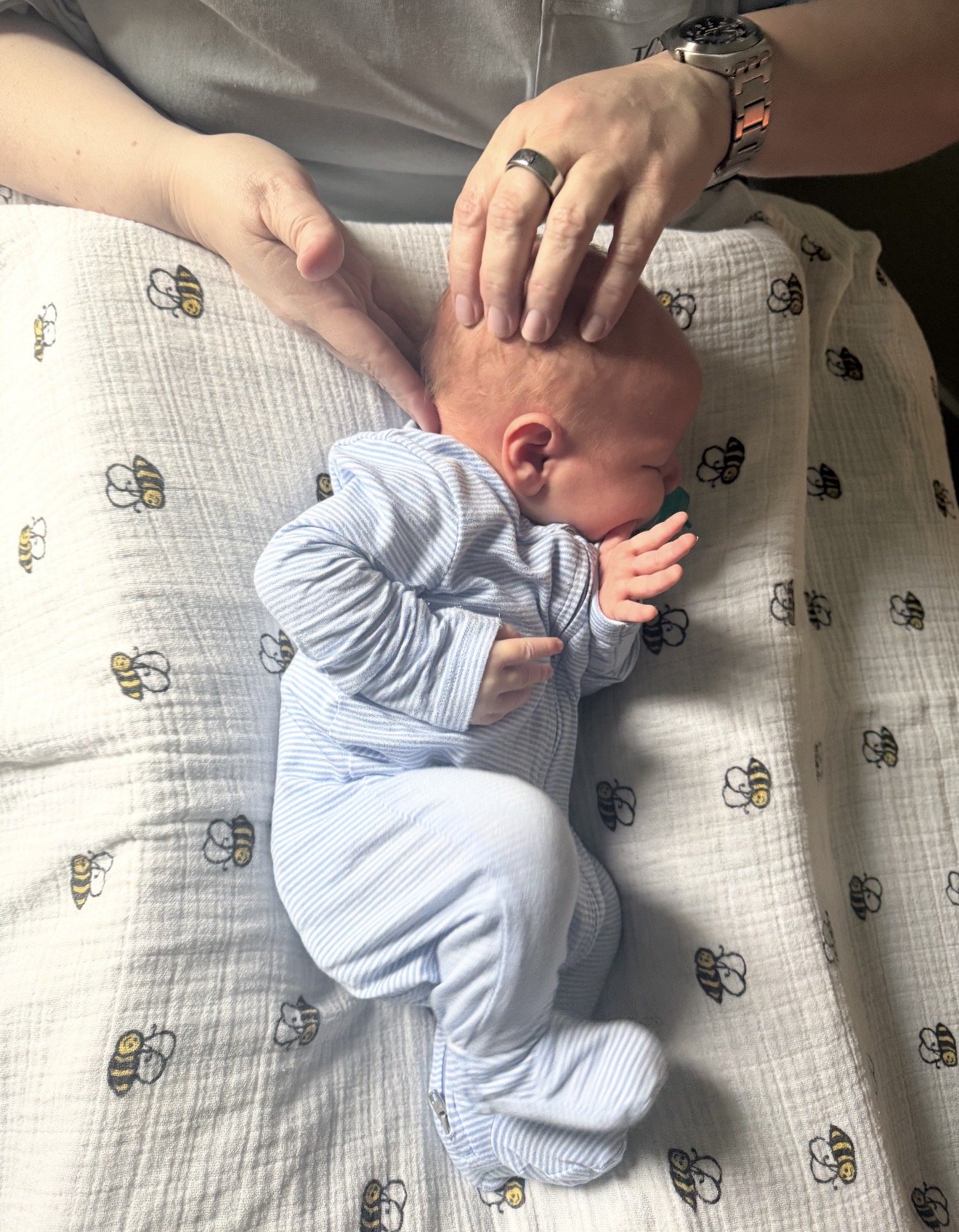 Rachel Gabsi doing craniosacral therapy on baby at The Chiropractic Place for Mommy and Me in Aledo, Texas