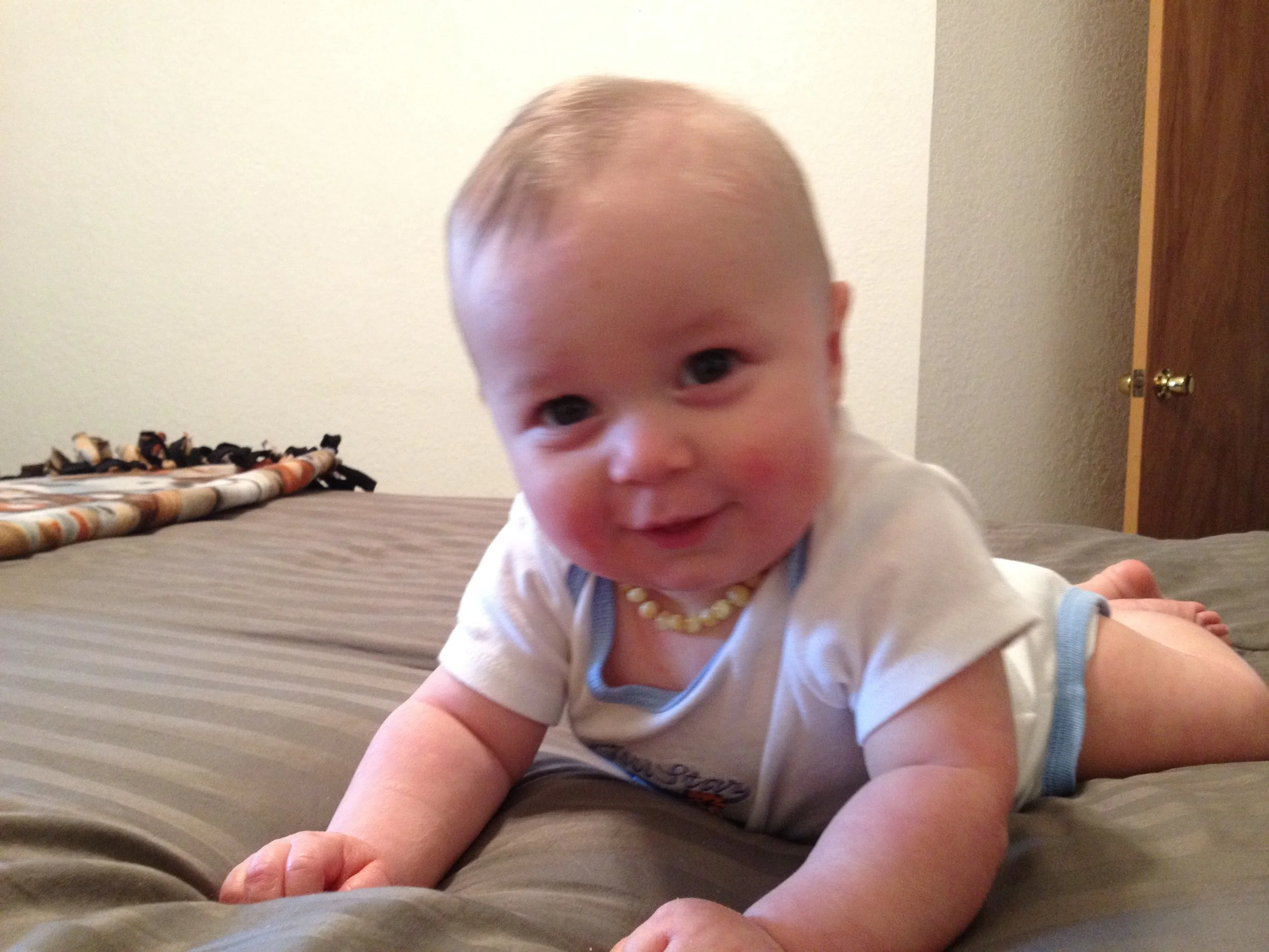 Infant boy doing tummy time in Aledo, TX at The Chiropractic Place