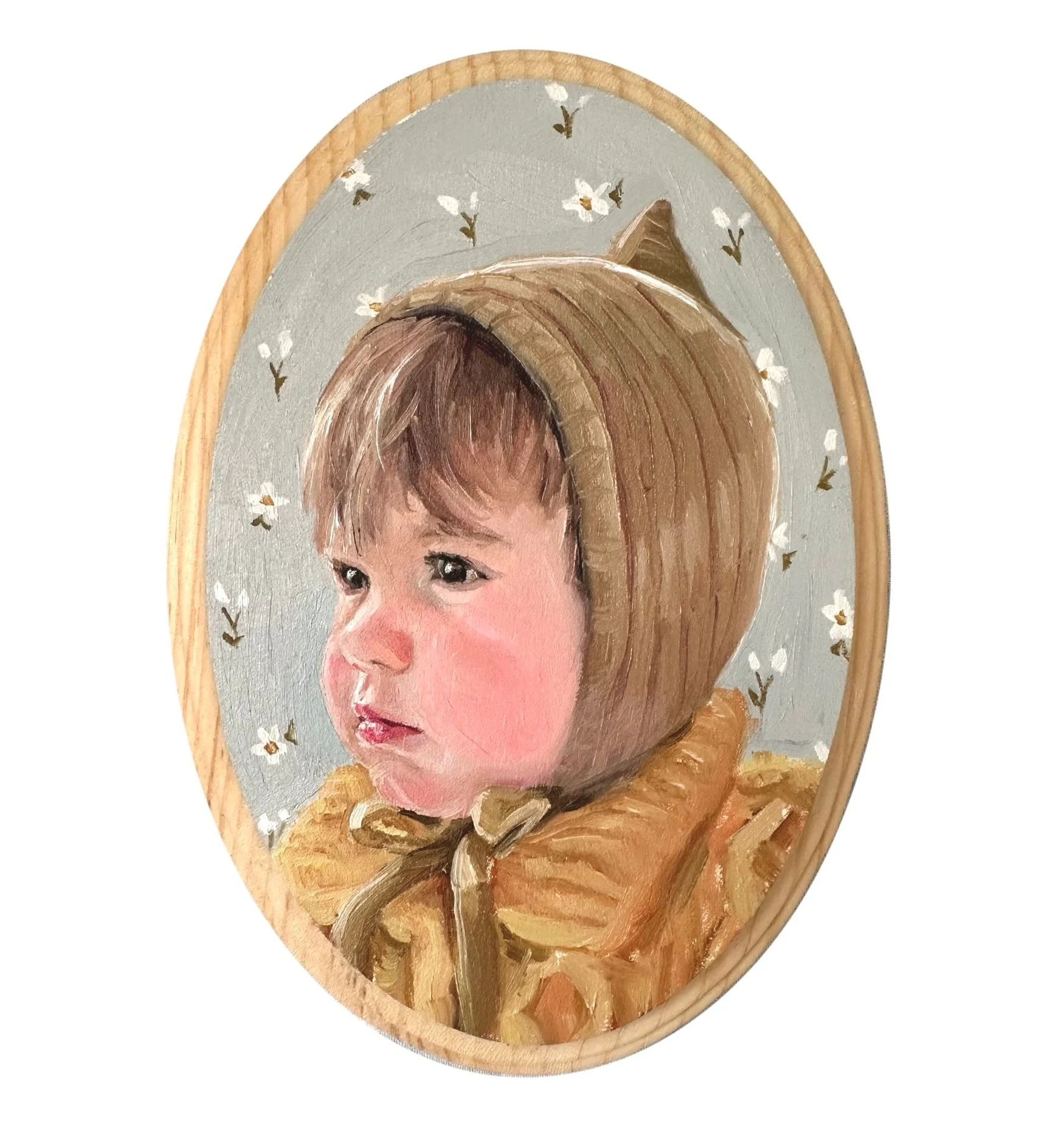 Small Oval Portrait Oil Painting