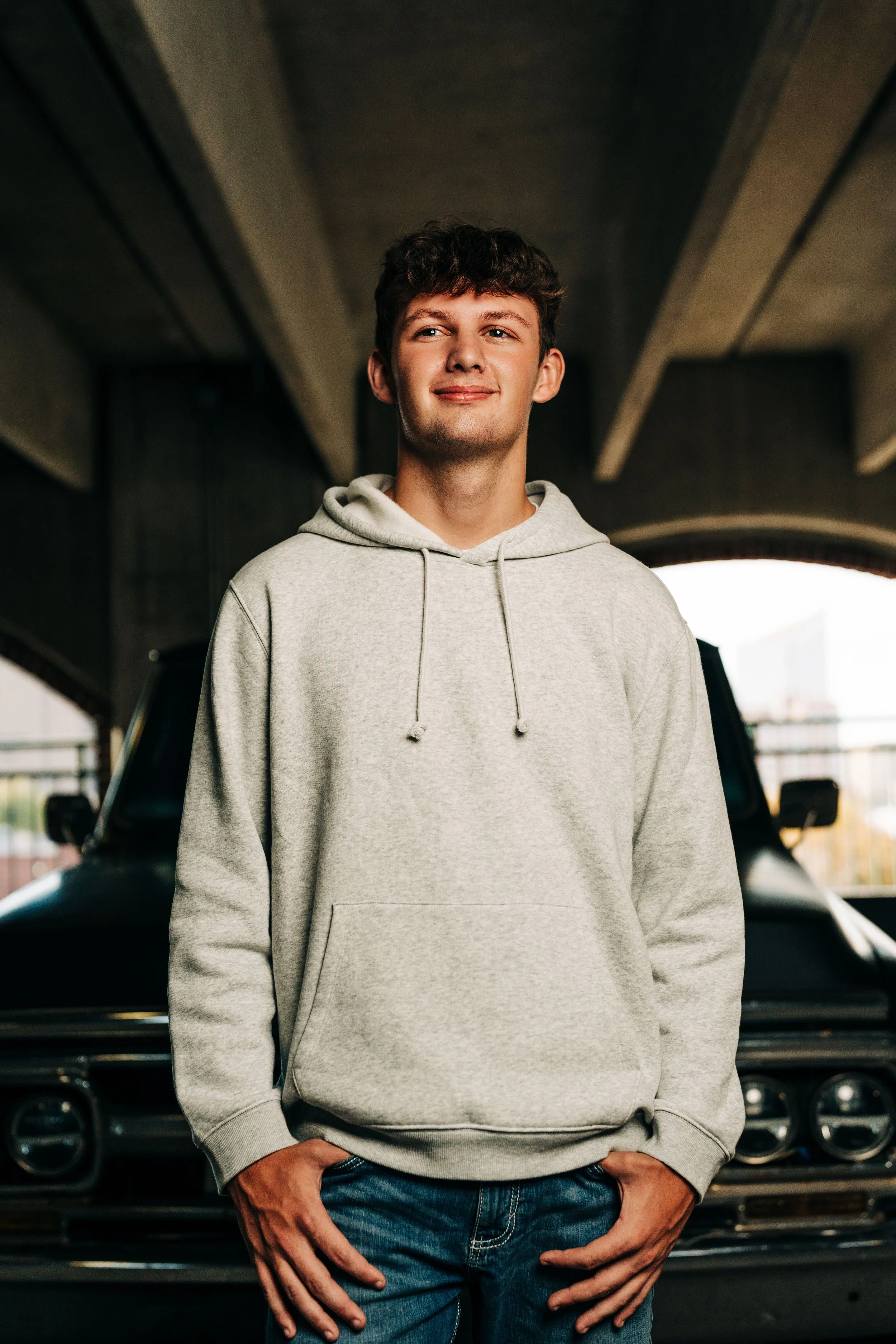wichita senior photos guy parking garage.jpg