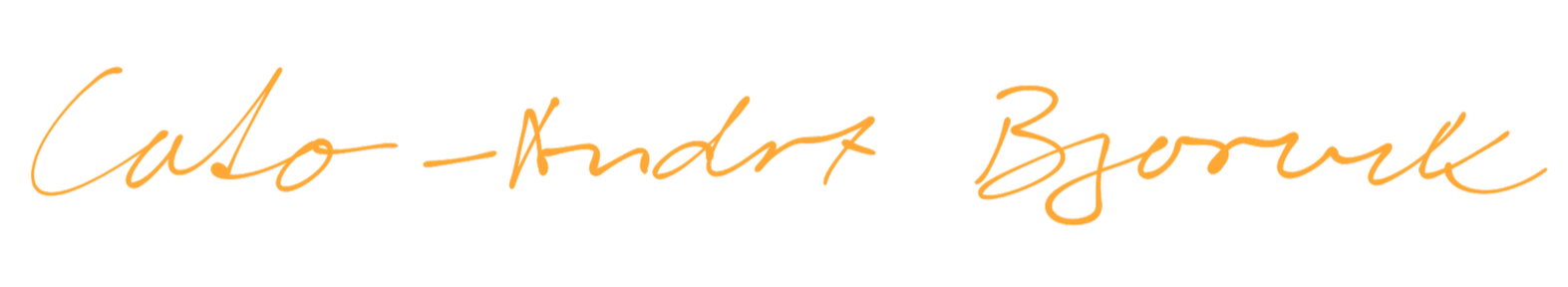 Unterschrift mit dem Namen 'Cato-Knudt Bjorvik' in orangefarbener Schreibschrift.