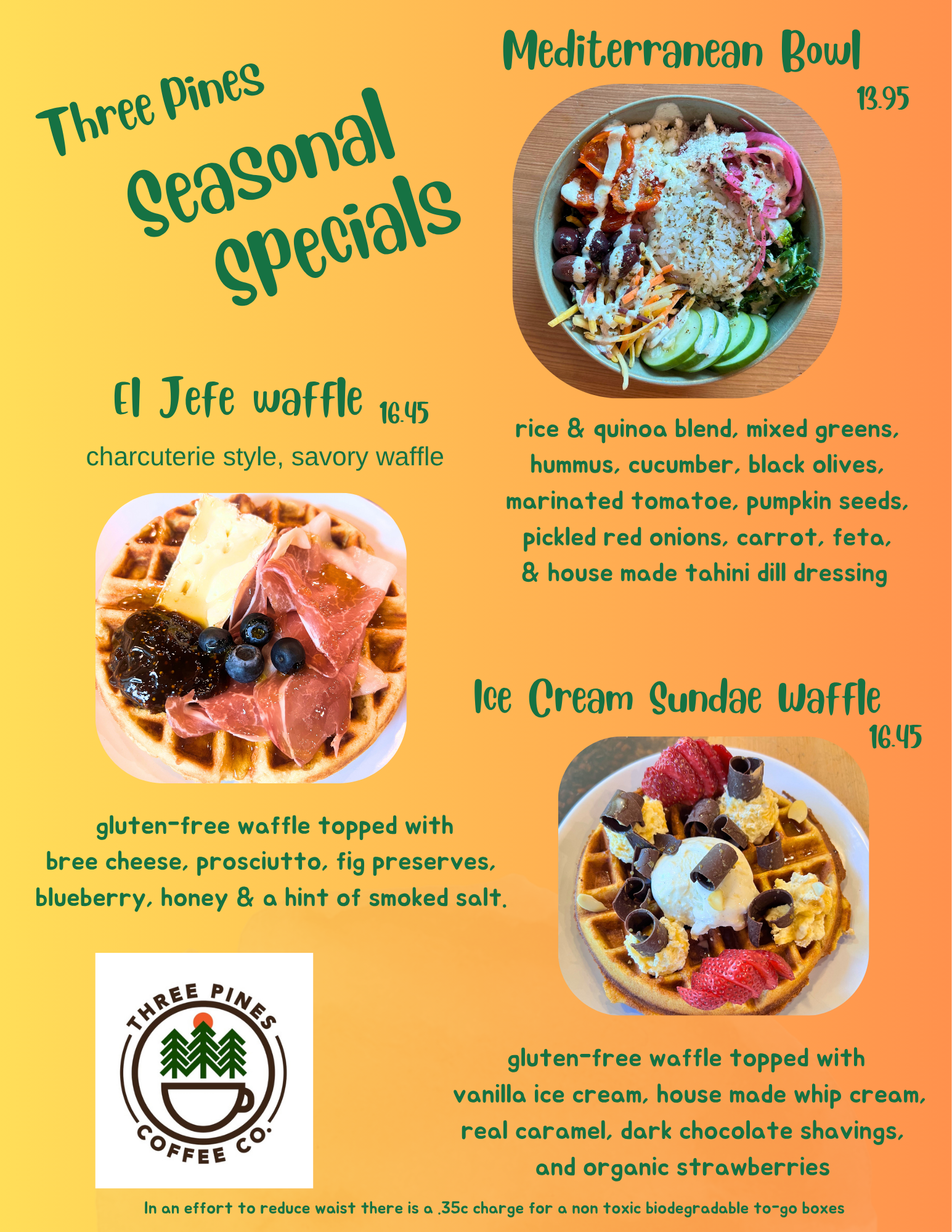 Spring 2026 Food Specials Menu