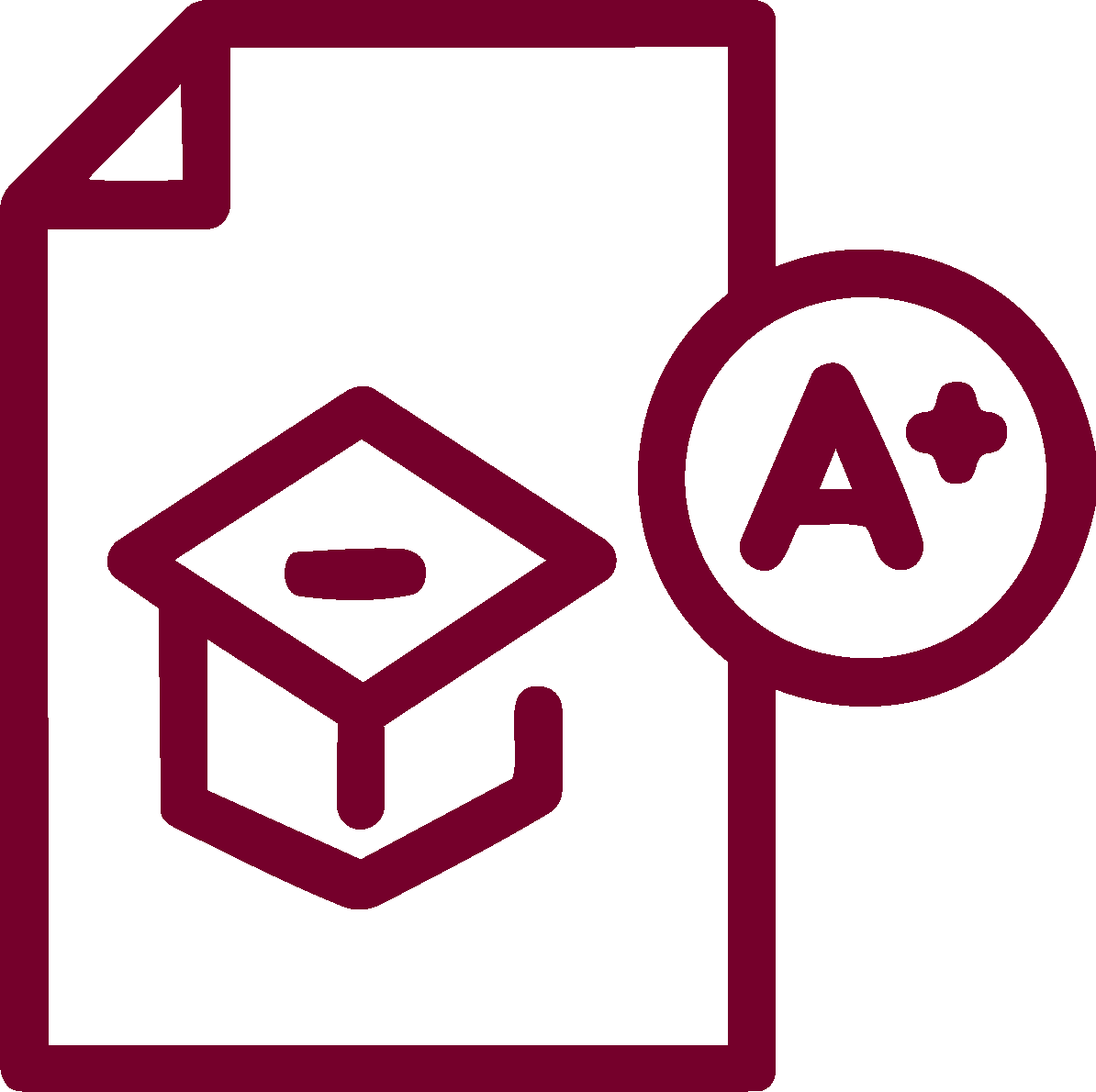 illustration of a test beside a graduation cap