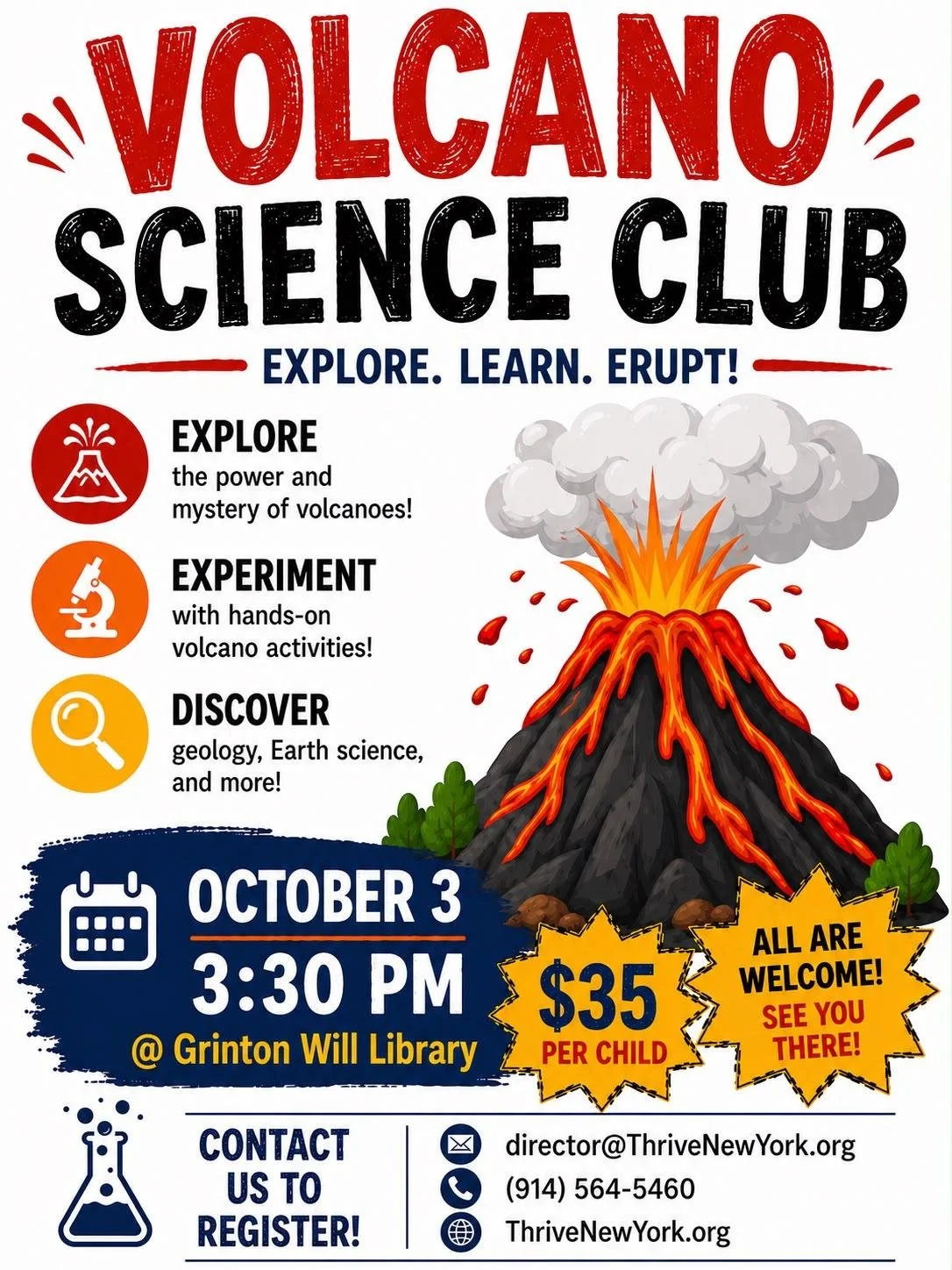 Volcano Science Club Flyer