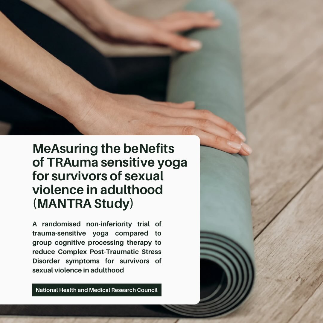 🙏🏽 Feeling honoured and esteemed to be a part of this upcoming research study.

🧘🏽&zwj;♀️ I&rsquo;ll be facilitating a number of the 12 week yoga courses to measure the effectiveness of trauma-sensitive yoga (TSY) in treating C-PTSD and sexual vi