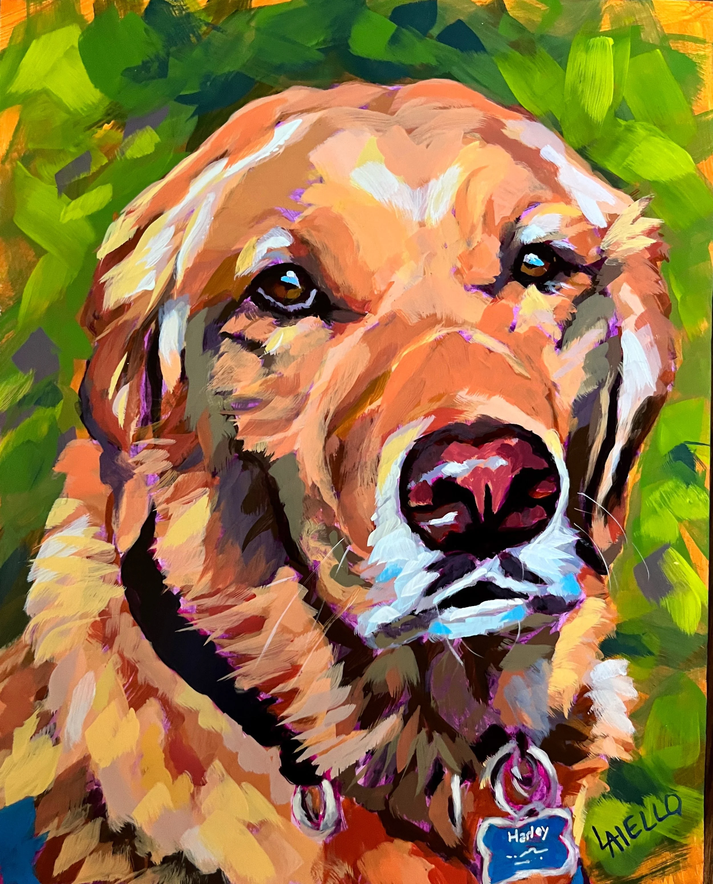 "Harley" 11x14" Acrylic on 2" cradled wood panel.  Ready to hang.