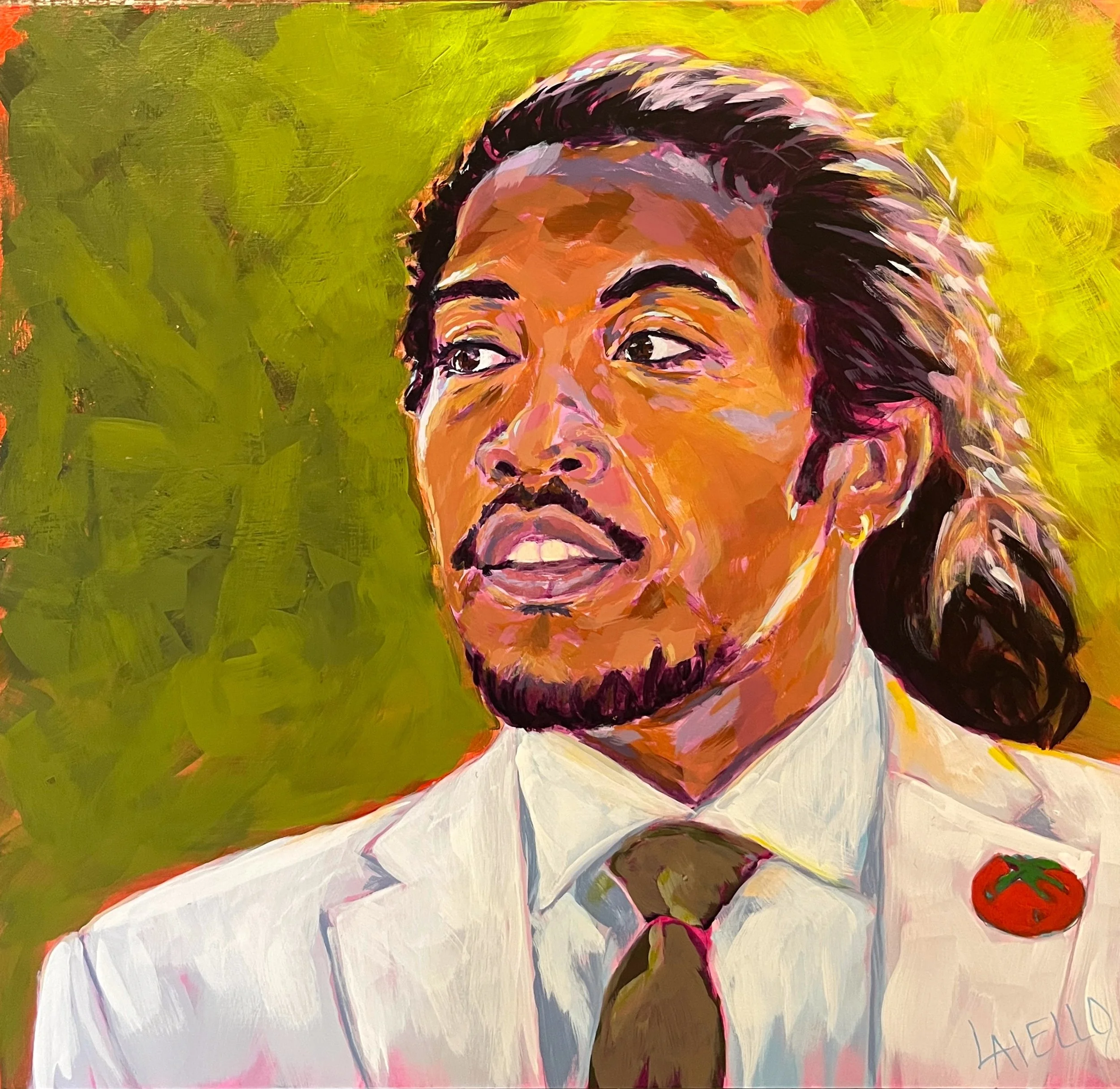 "Brother Jones Represents" 16x16" Acrylic on 2" cradled wood panel Sides painted black.