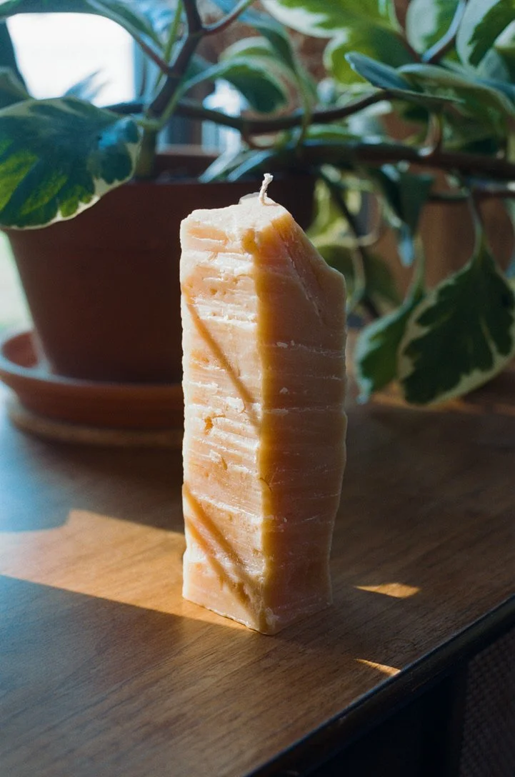 Rough Hewn Beeswax Pillar Candles