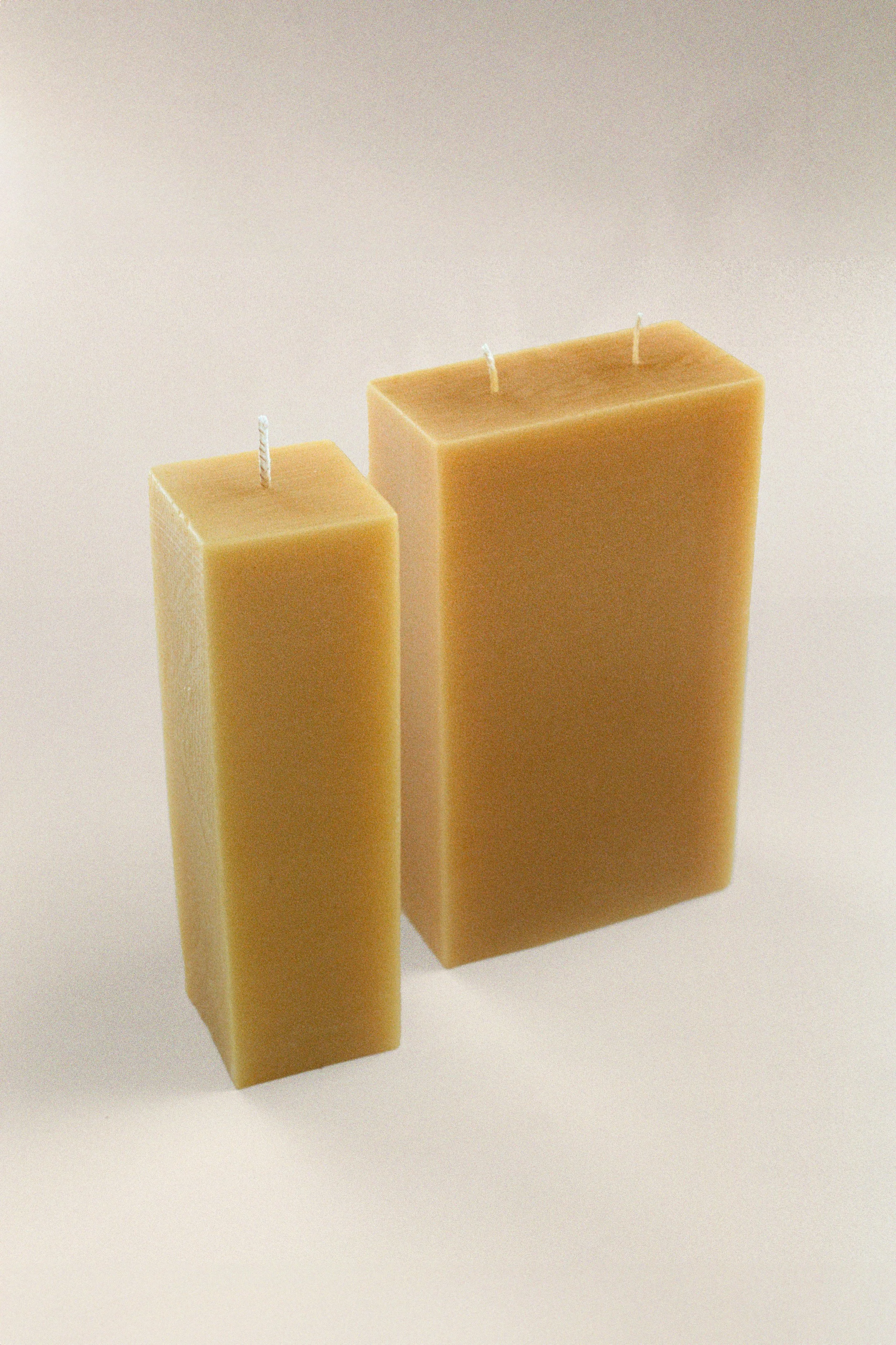 Square Beeswax Pillar Candles