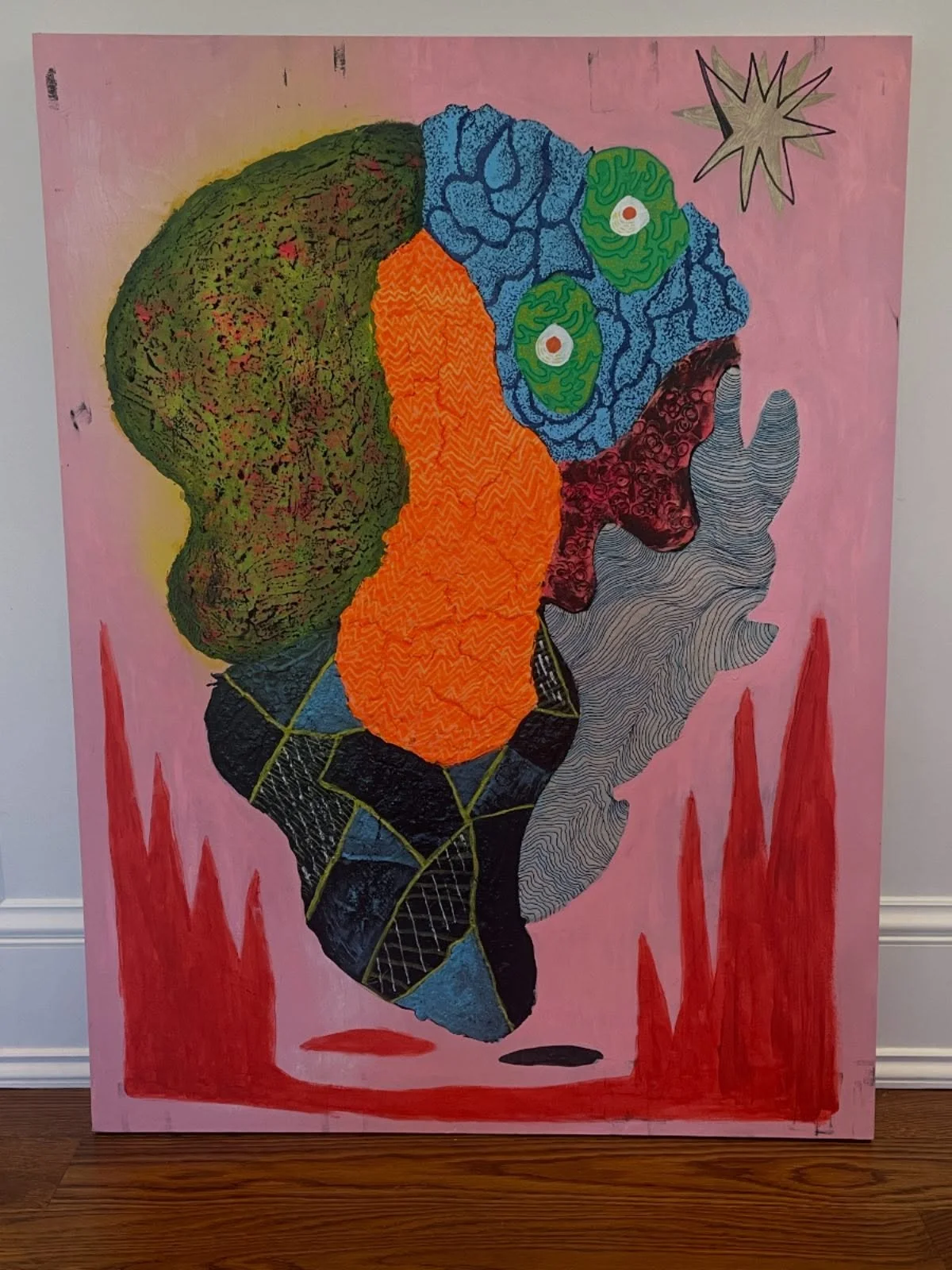 The Pits (12/25)
36 x 48
Acrylic, Oil Pastel, Spray Paint, Sculpting Clay/Medium

#gnargiant #lowbrow_art #popsurrealart