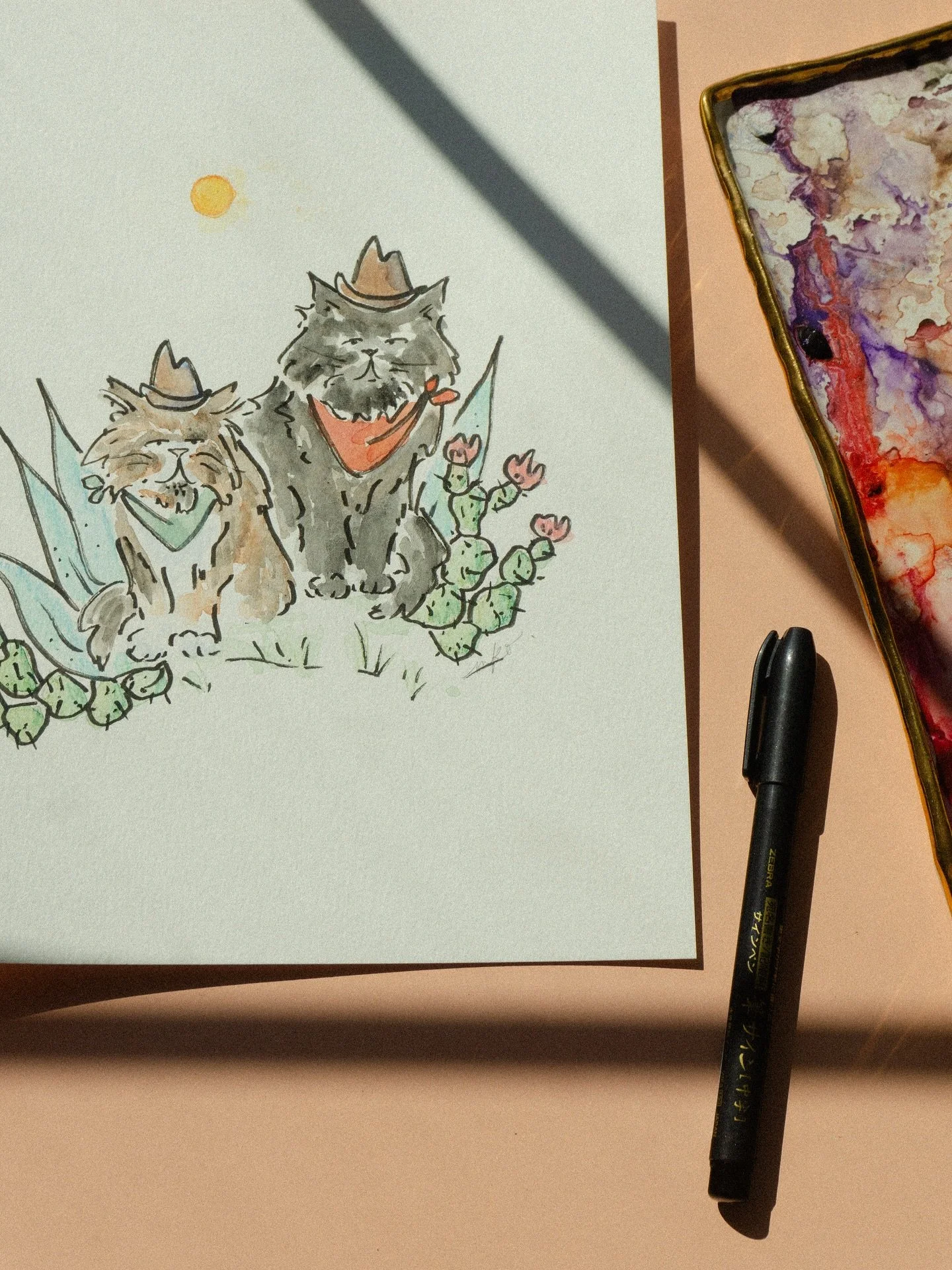 Sharing my most recent commission for a western pet portrait to remind you all that I still do these haha. 

Haven&rsquo;t been the best at promoting them butttt keep in mind that the holidays will be here before you know it and these make theeee bes