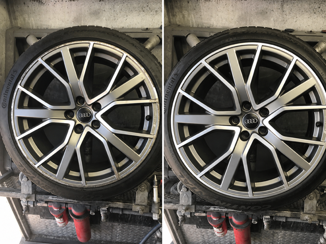 Bad rash. No problem. Full refinish on these machined polished wheels
