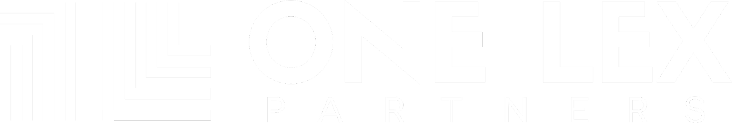 Logo for 'The One Lex Partners' featuring black and white geometric lines and stylized text.