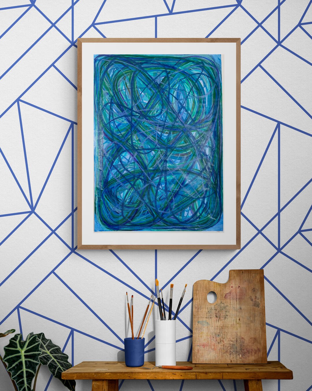 Wanted, 2026. 22" x 30" - Orginial Mixed Media Abstract Painting on Paper - Patricia Rapp Artist