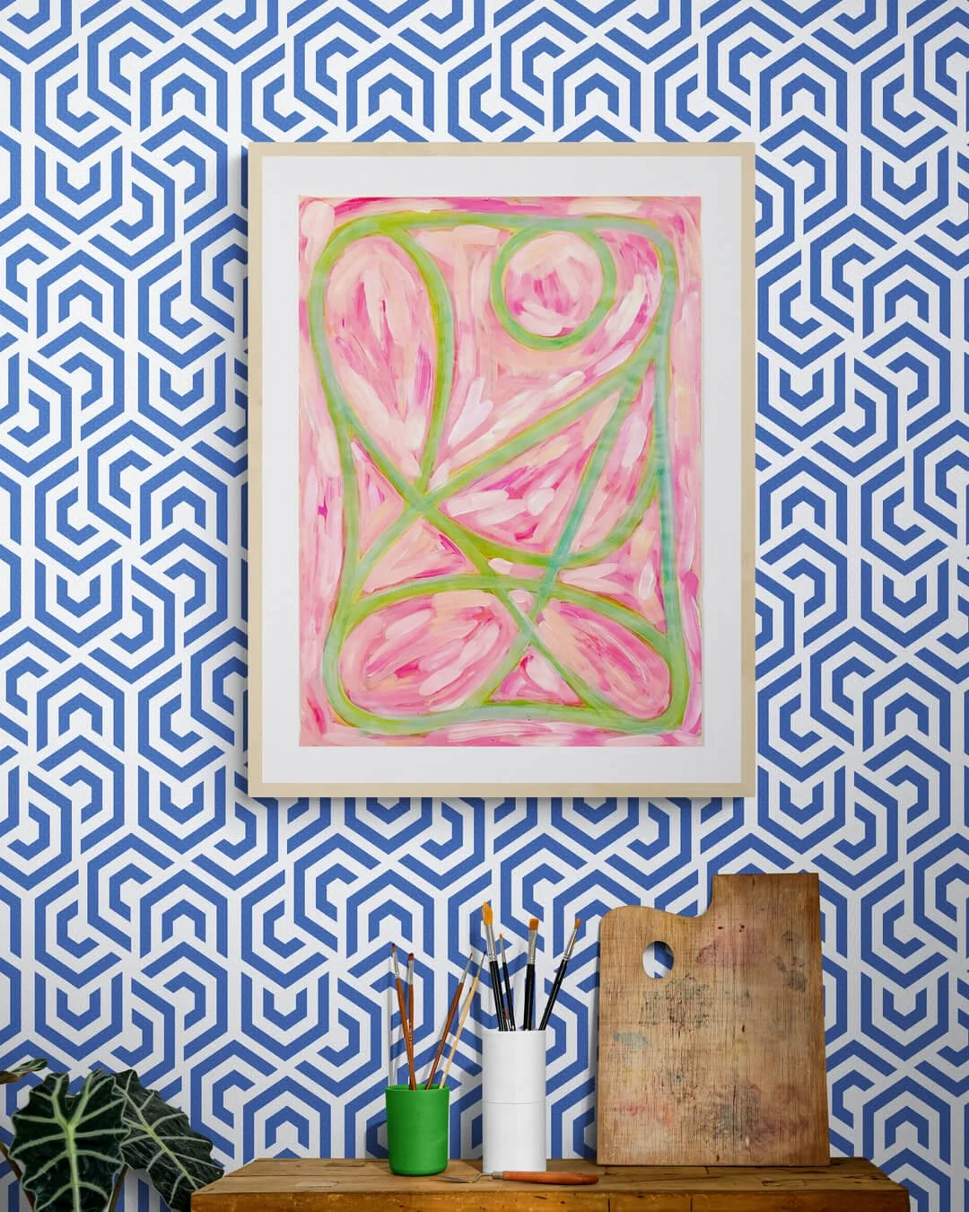 Middle Motherhood, 2026. 22" x 30" - Orginial Acrylic Abstract Painting on Paper - Patricia Rapp Artist