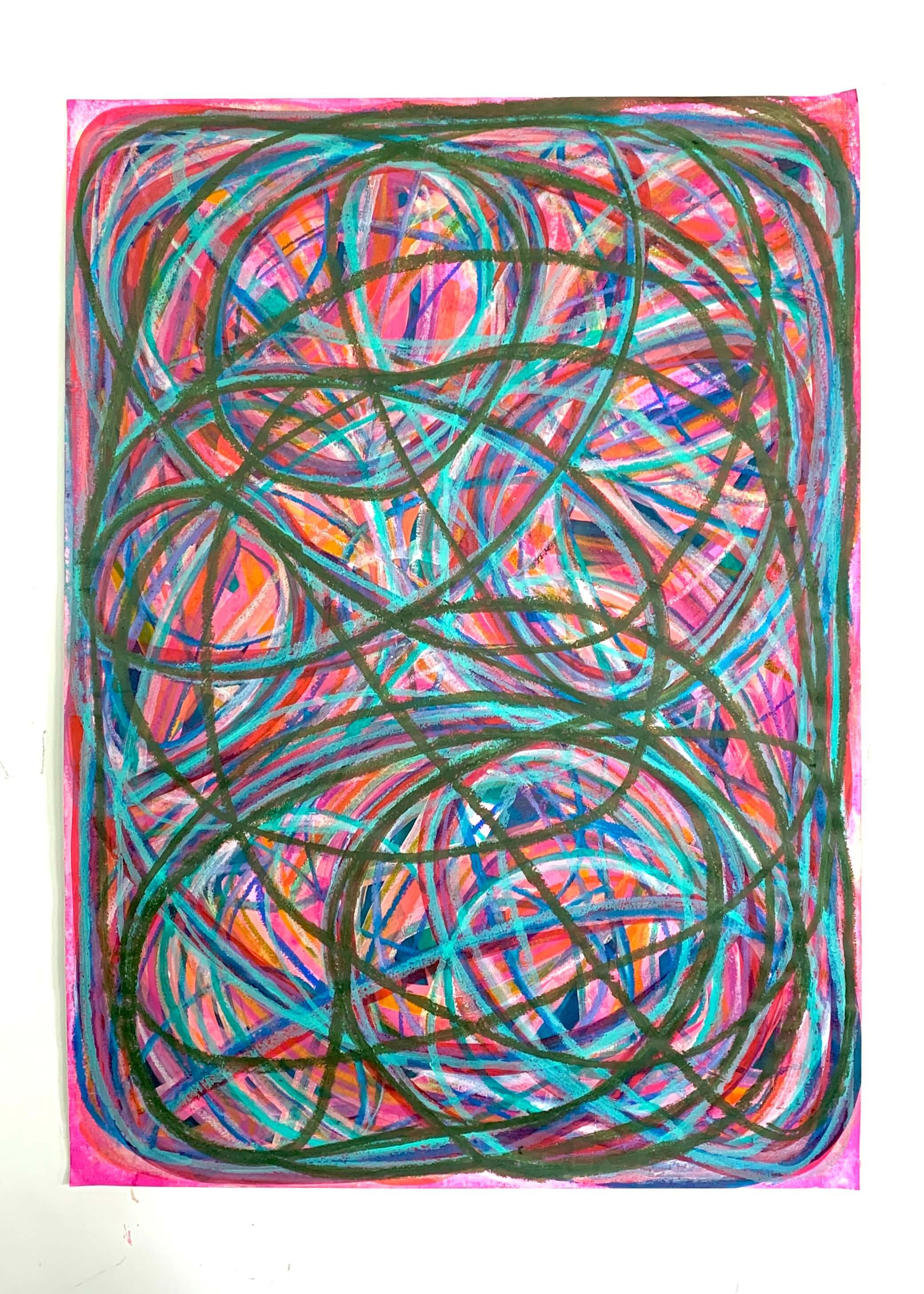 Summoned, 22" x 30" Mixed Media on Paper by Patricia Rapp