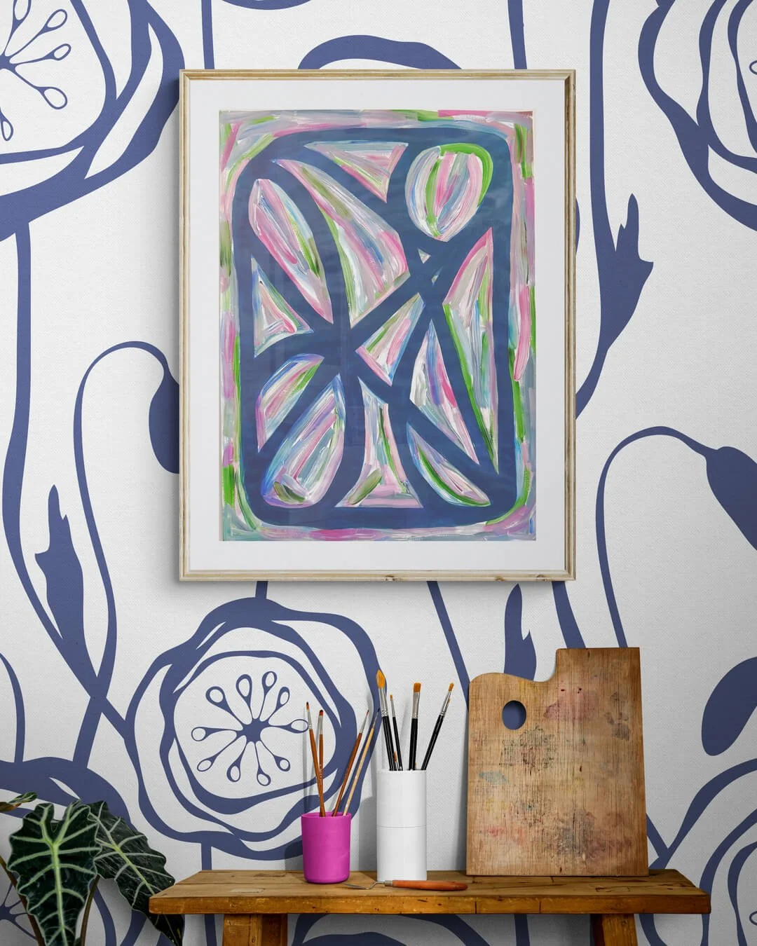 Strangers, 2026. Original Abstract  Artwork, Acrylic on Paper, 22" x 30"  by Patricia Rapp