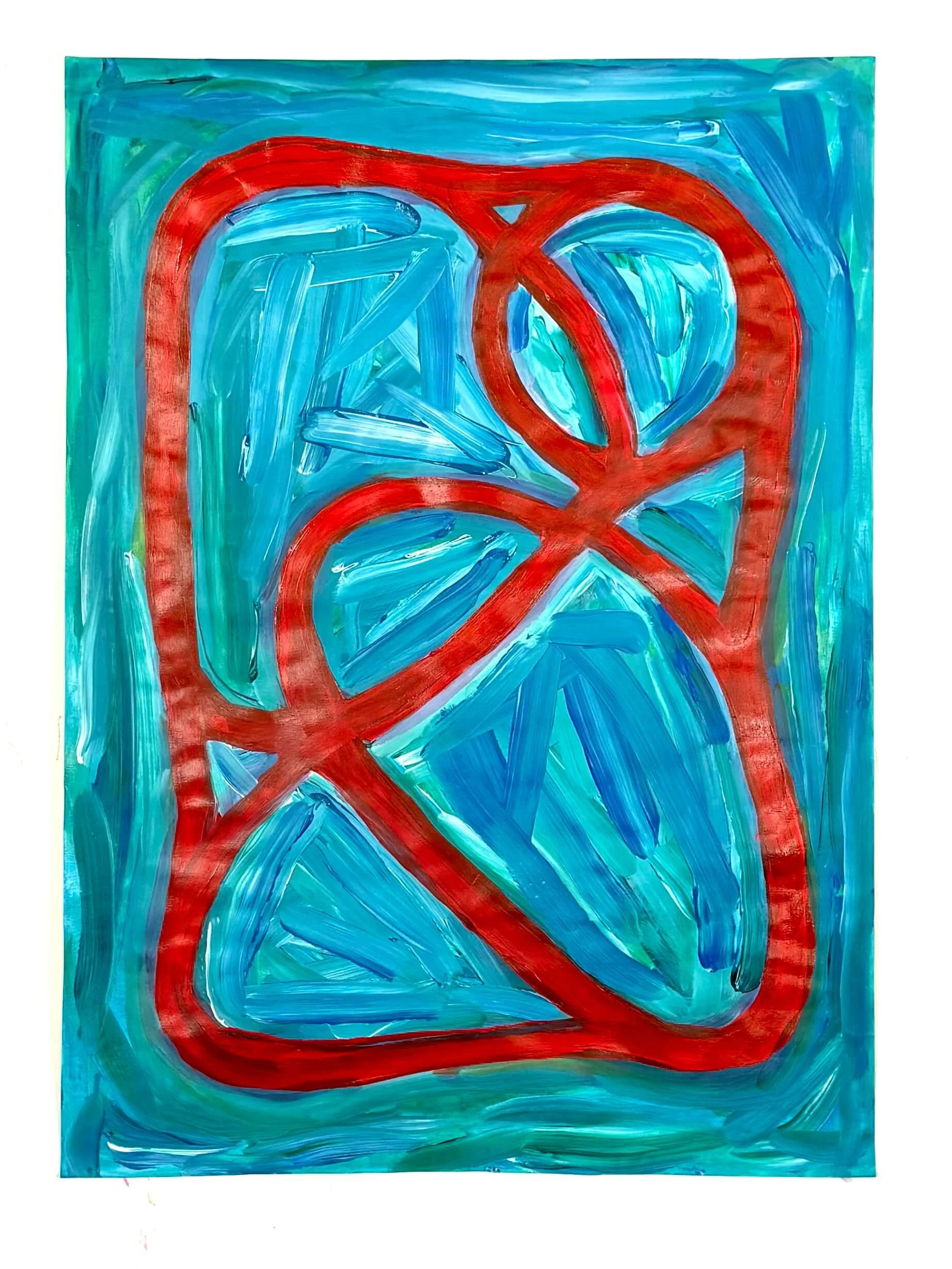 Disgust, 2026. 22" x 30" - Orginial Acrylic Abstract Painting on Paper - Patricia Rapp Artist