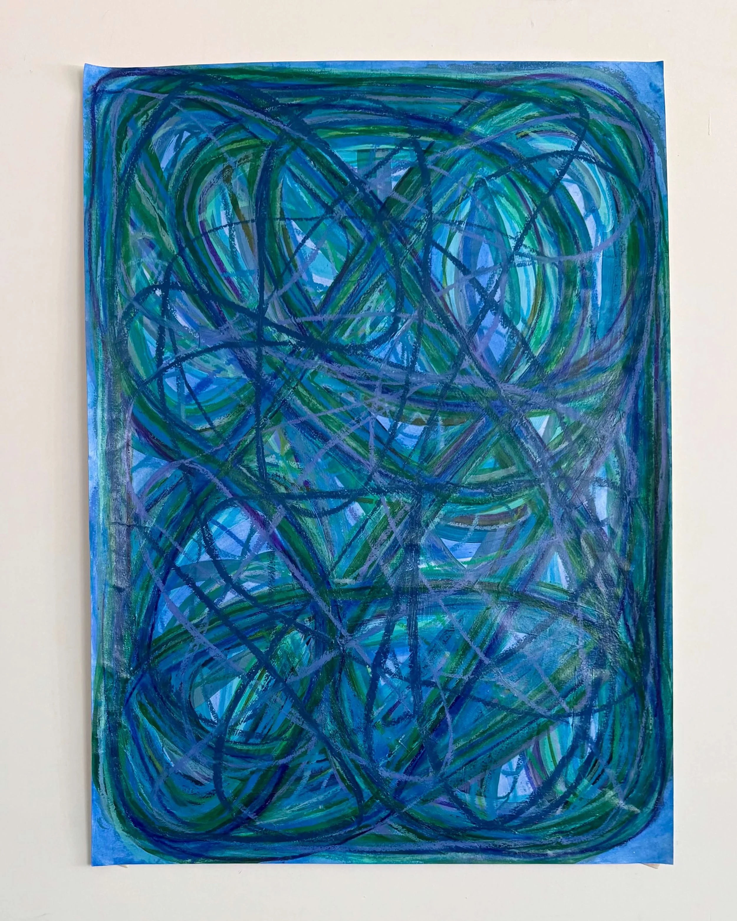 Wanted, 22" x 30" - Original Abstract Mixed Media on Paper - Patricia Rapp Artist