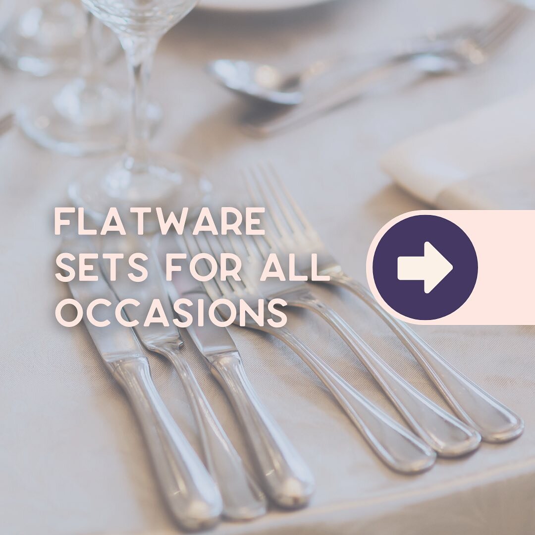 Discover our stunning flatware sets for rent!🍴From classic to modern designs, our collection offers a variety of options to enhance your event&rsquo;s decor and ambiance. Even better, you have the flexibility to rent them as a complete set or indivi