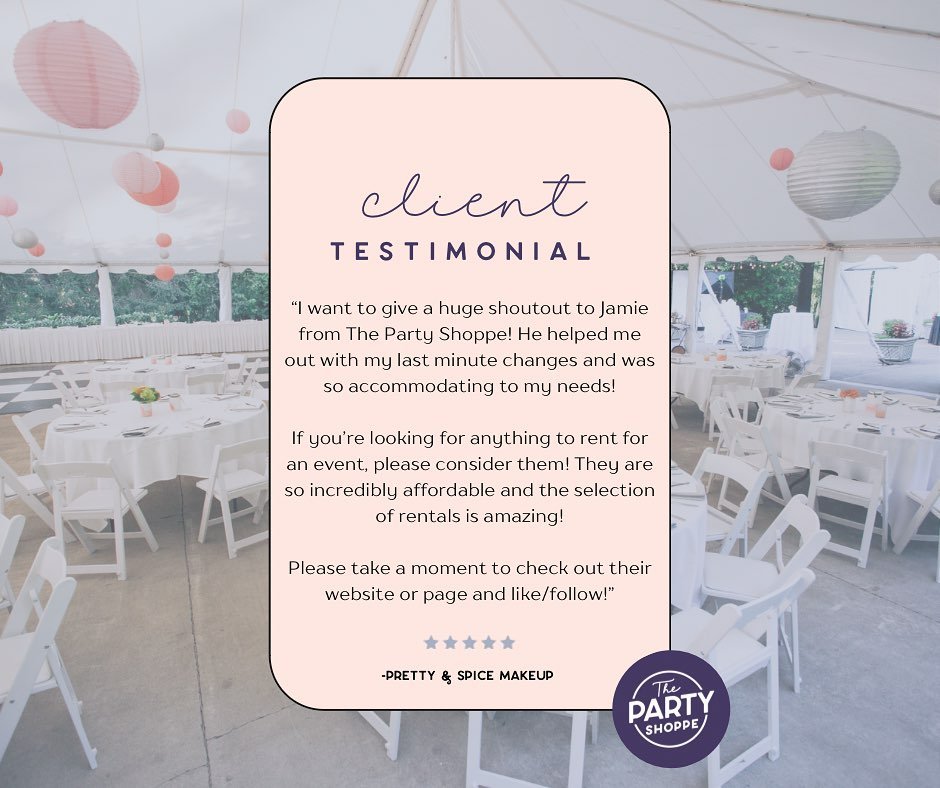 It is always such a pleasure working with other local businesses! Thank you so much @prettyandspicemakeup for choosing to work with us and for this wonderful review! 💖
Our clients say it best, book with us today for your next event and discover why 