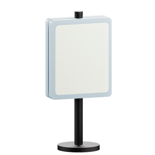 A blank outdoor signboard on a stand.