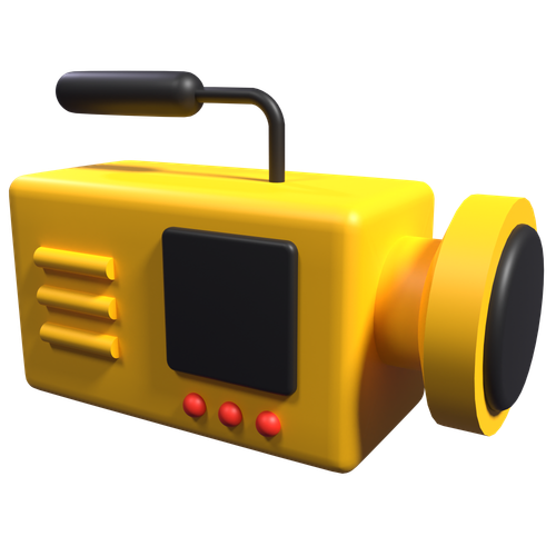 A yellow and black handheld radio scanner with a black antenna and large yellow tuning dial.