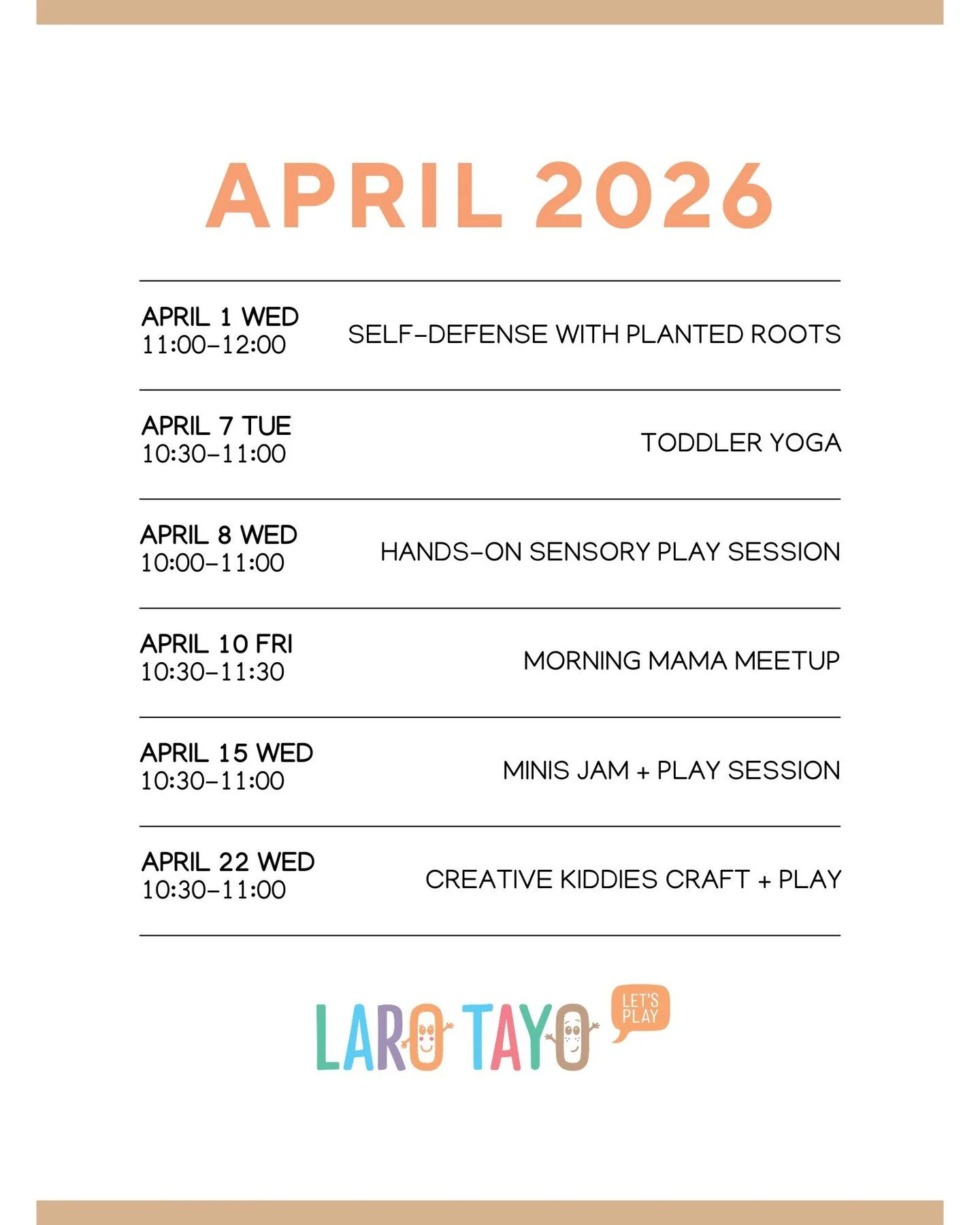 April is in full bloom!

We&rsquo;ve got a self-defense workshop with @plantedrootsjiujitsu, Spring Break fun with @nowensensoryco, and new pop-ups from @emstudiocafe and @leyla.coffee. Plus, your favorite treats are back from @lilcupofcake and @ubeo
