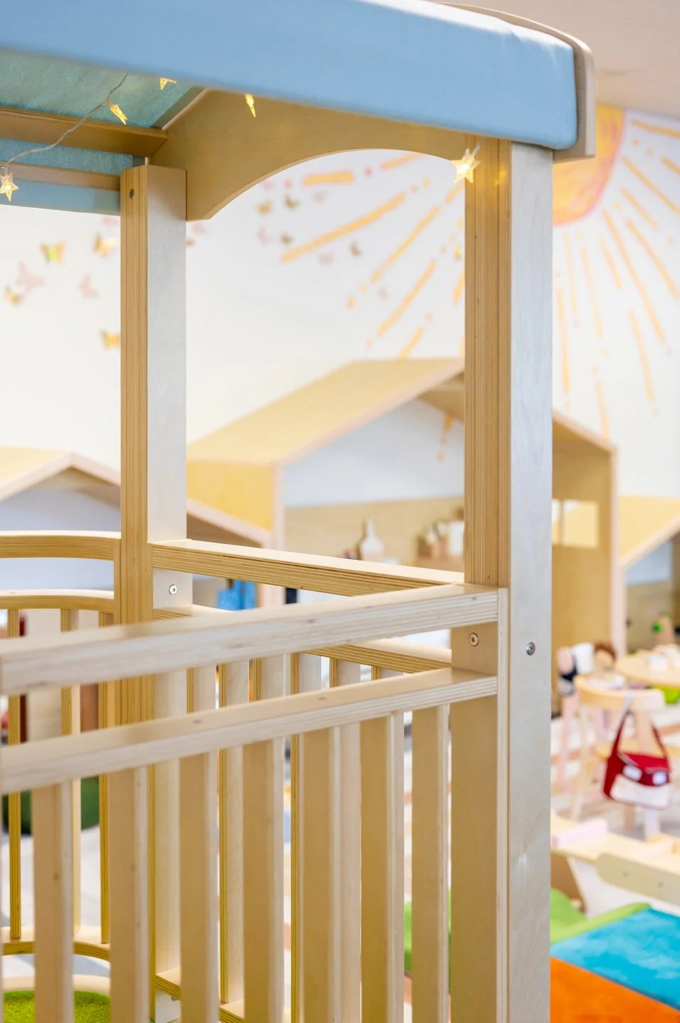 Our little play tower is the perfect size for the new crawlers, wobbly walkers, and confident explorers to get their wiggles out or just hang out in our touch-light play tunnel.