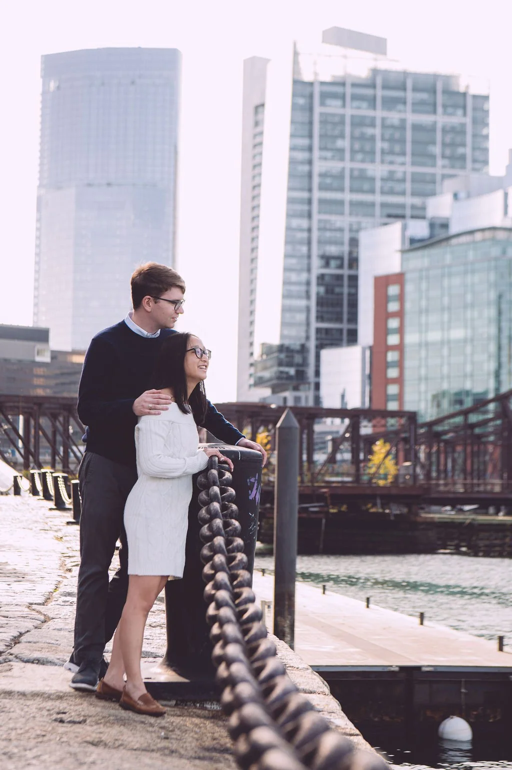 Fall Engagement Session at Fan Pier Park in Boston | Emily &amp; Matthew