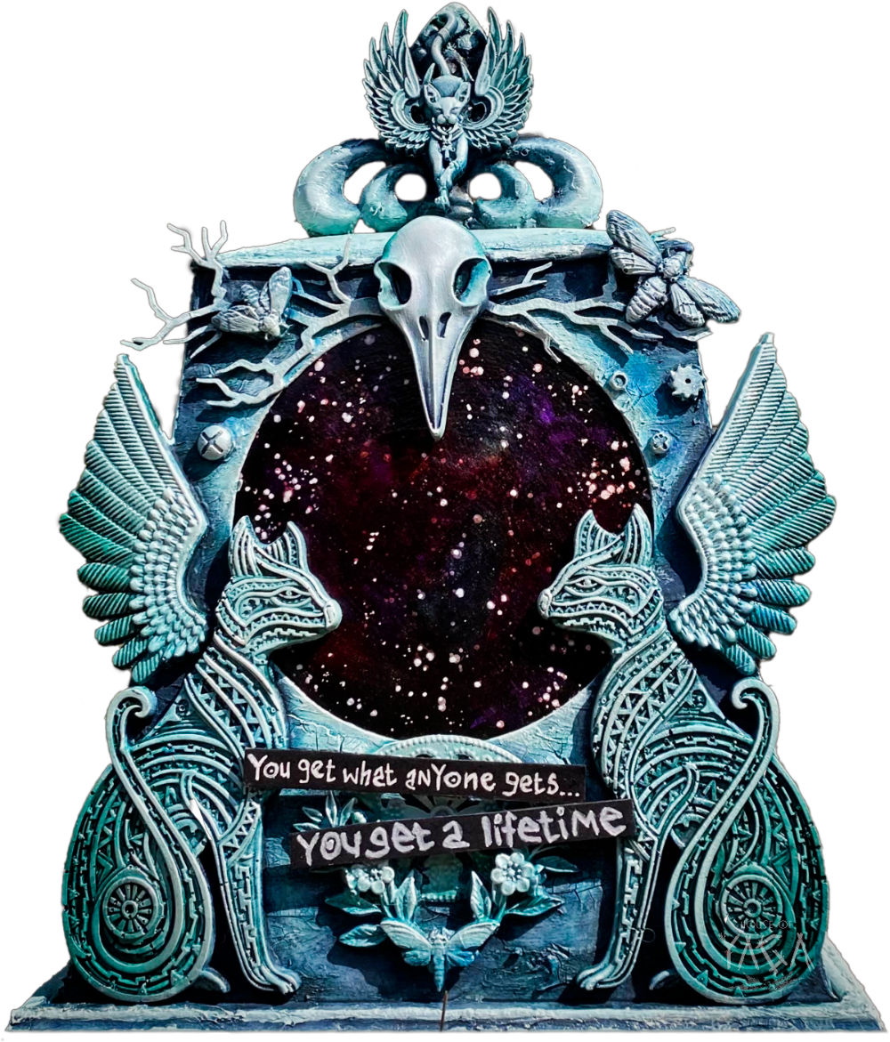 Mixed media, reclaimed antique mantle clock, 2022