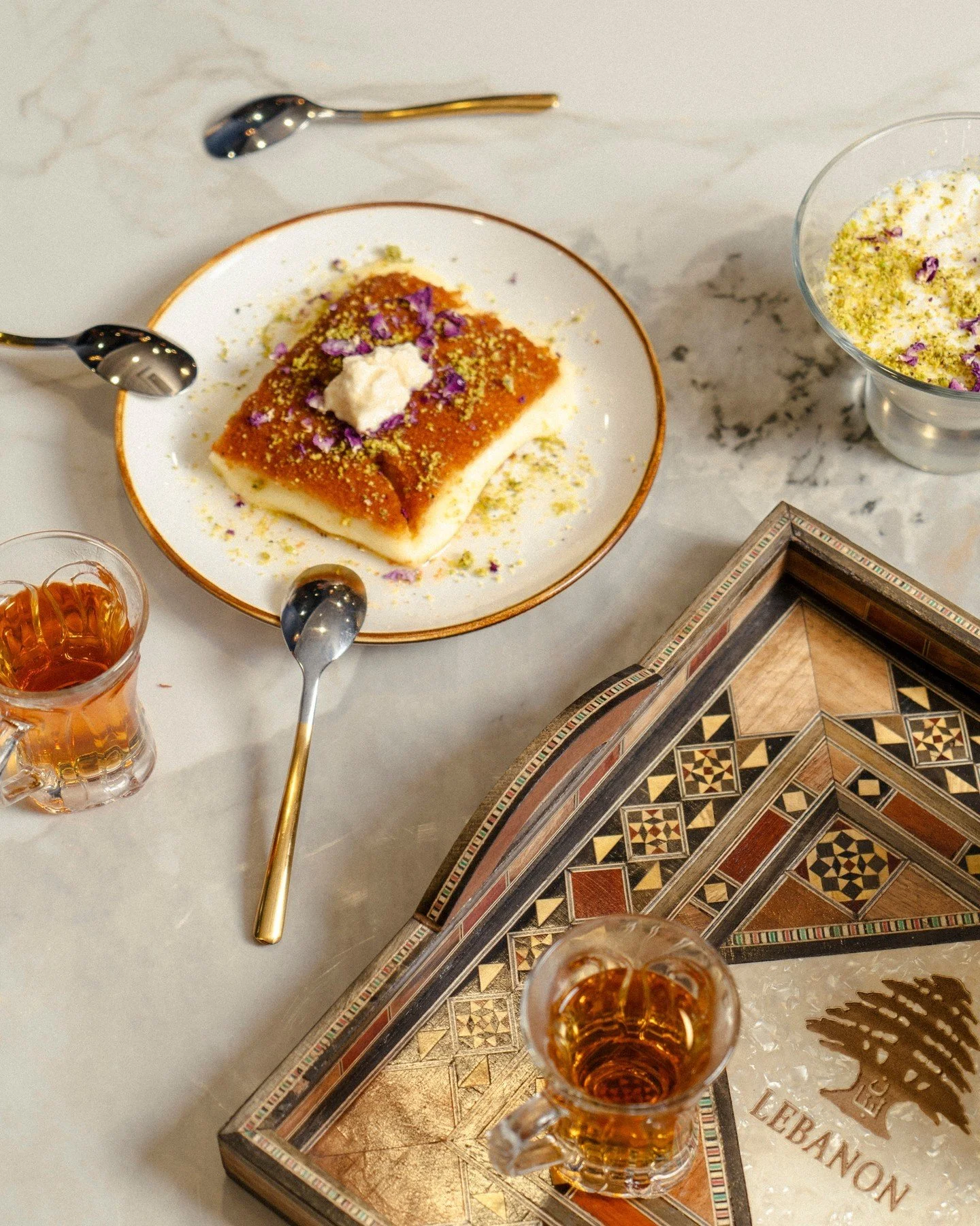 Some say a meal isn't complete without a dessert and we would have to agree, we use Middle Eastern flavours throughout all our cooking and our desserts are no exception.⁠
⁠
Let us know your favourite #Mazaj dessert in the comments below. 👇