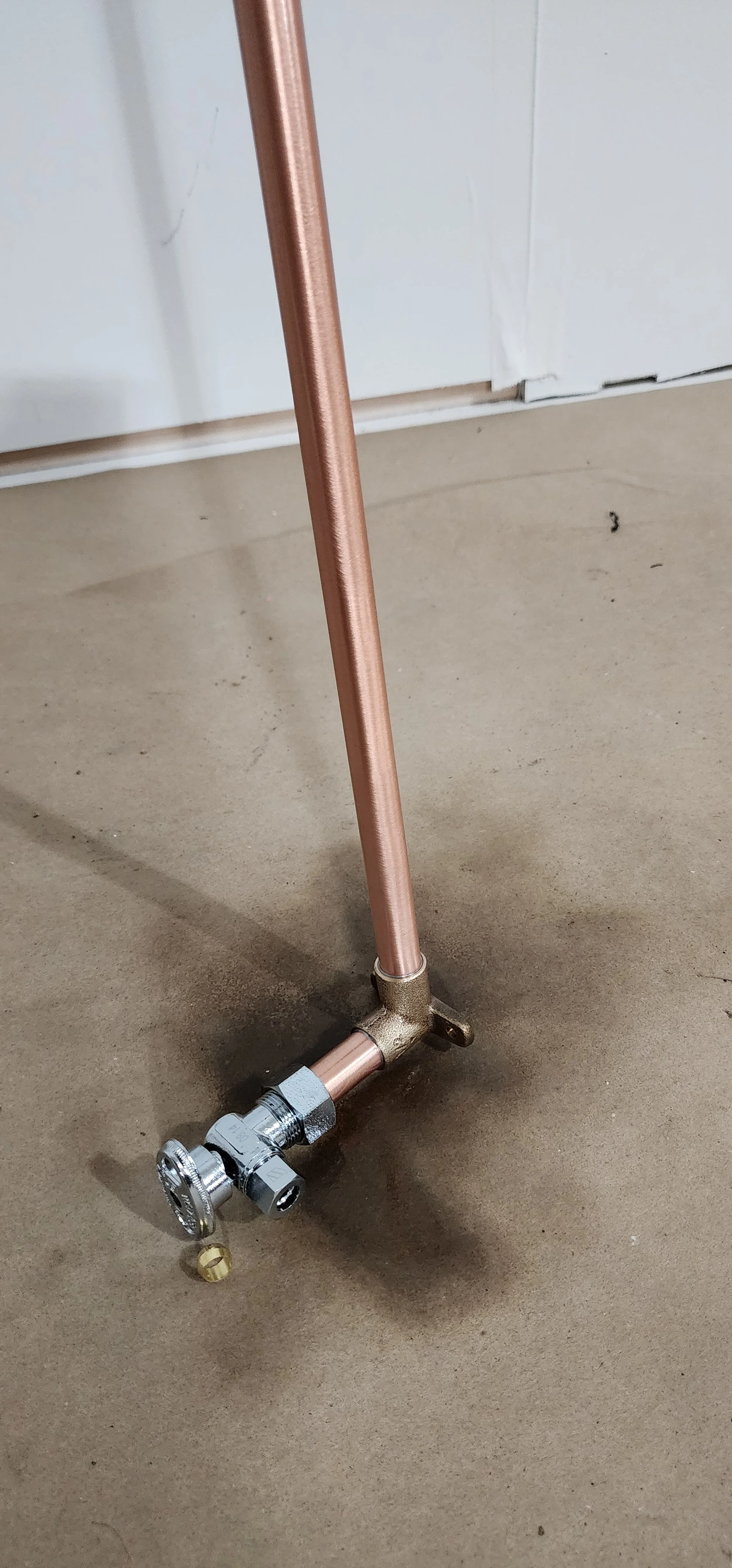 Pre-Fabbed Exposed copper water supply line for a bathroom near Woodland WA.