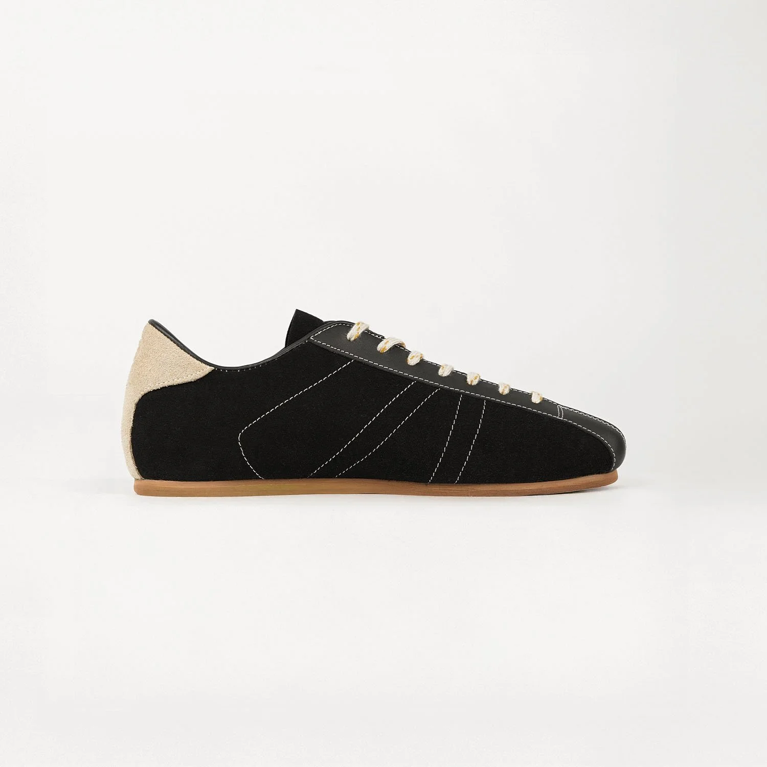 Archibald's REIMAGINED LANES Silent Black Suede Bowling Inspired Flat Sneakers