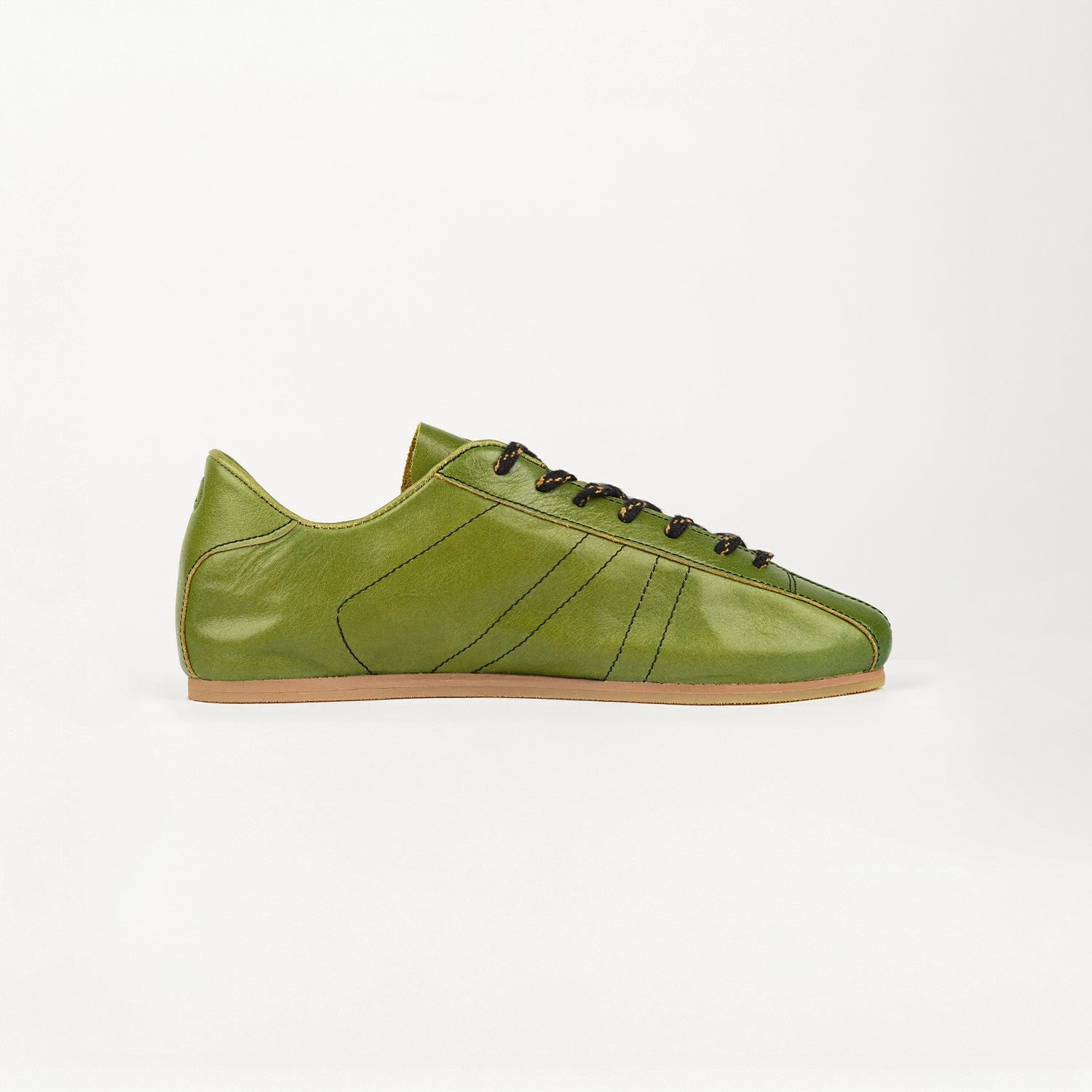 Archibald's REIMAGINED LANES Olive Shade Leather Bowling Inspired Flat Sneakers