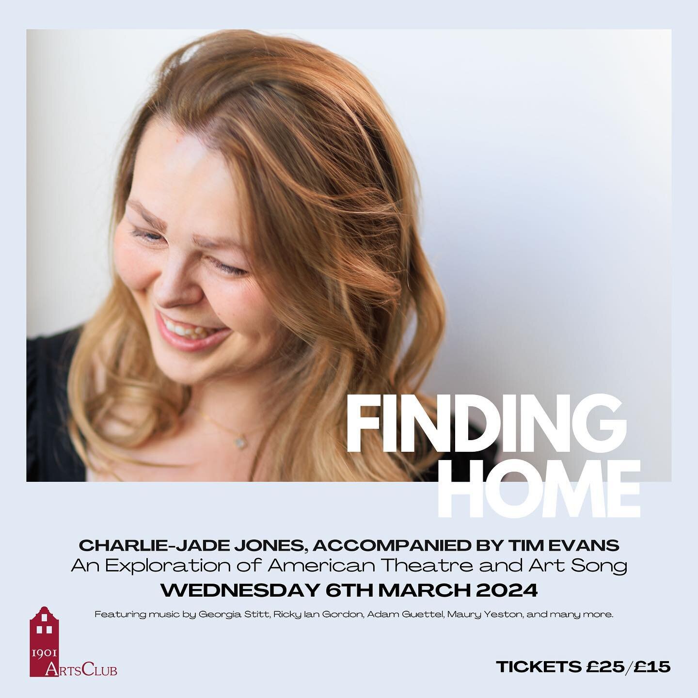 FINDING HOME will premiere on Wednesday 6th March 2024 @1901artsclub - I&rsquo;ll be accompanied by Tim Evans and be joined by a guest singer or two TBA! I would LOVE you to book to come and see us!

🎟️ &pound;15/&pound;25 | Link In Bio
📍 1901 Arts