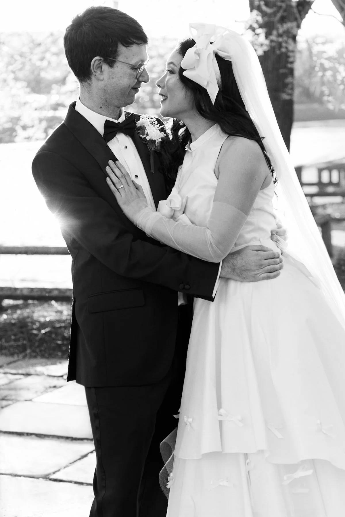 Newlyweds by the river