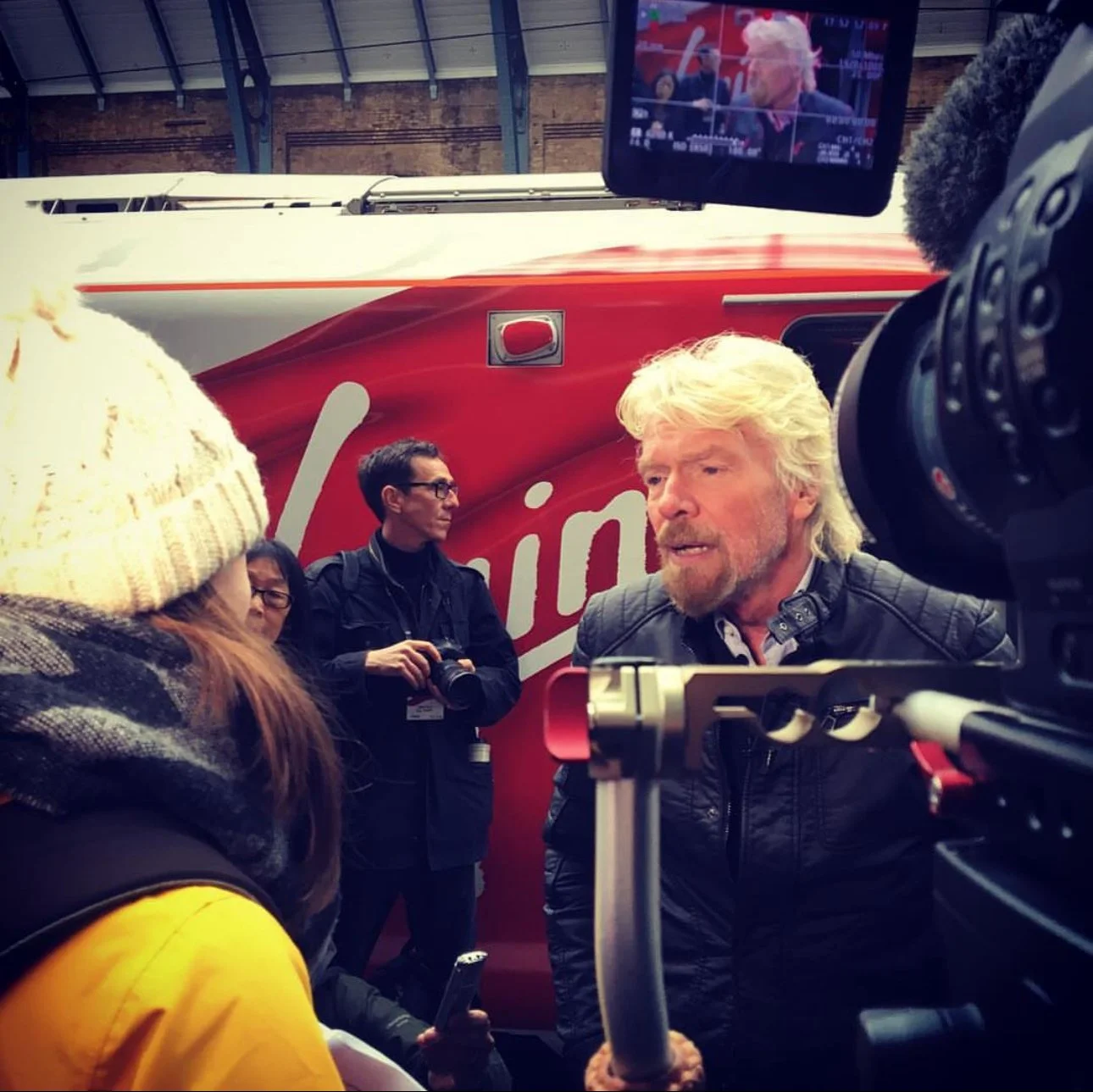 Kirsty Malcolm interviewing Richard Branson from Virgin