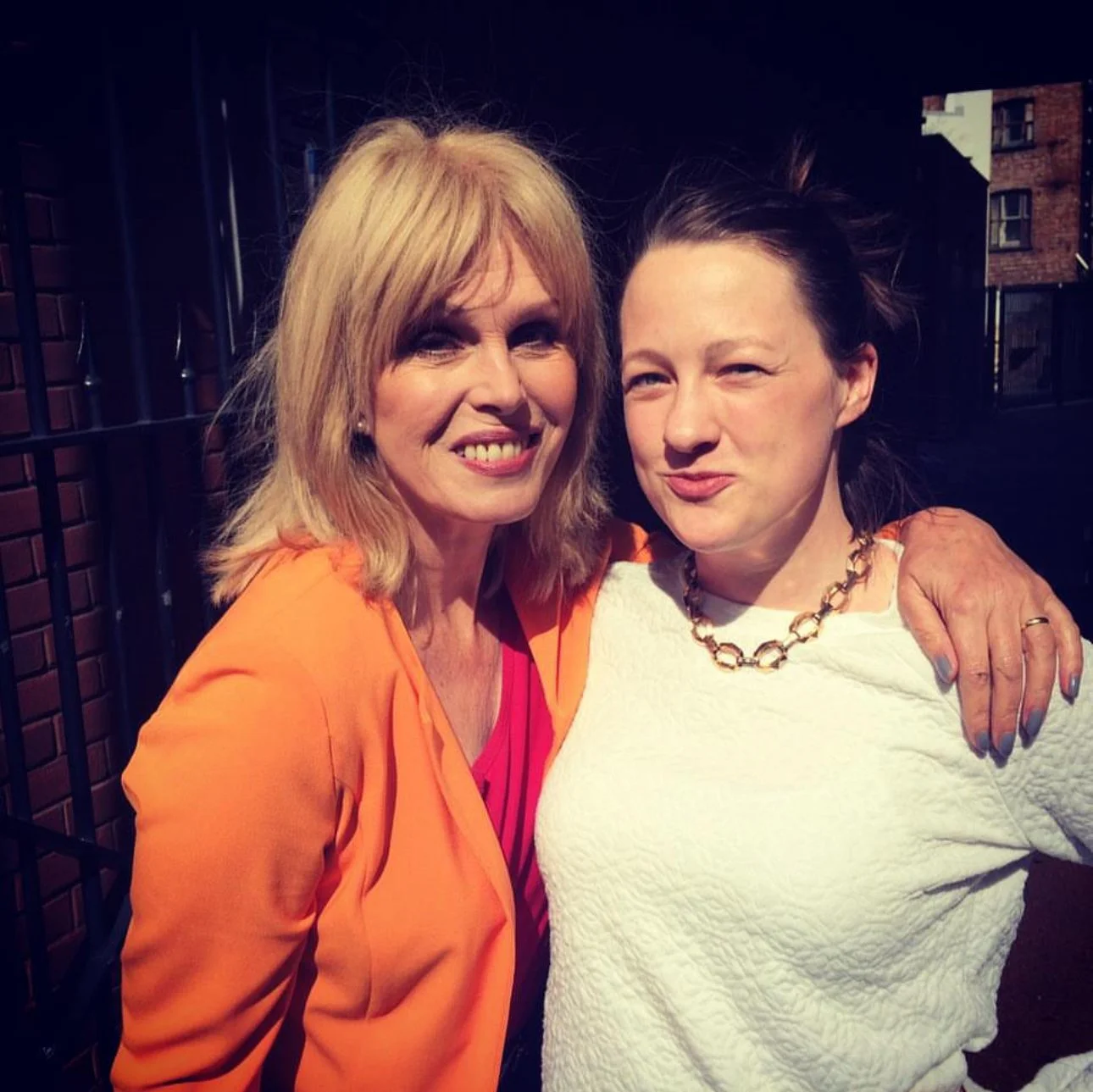 Producer Kirsty Malcolm with Joanna Lumley on set for M&S