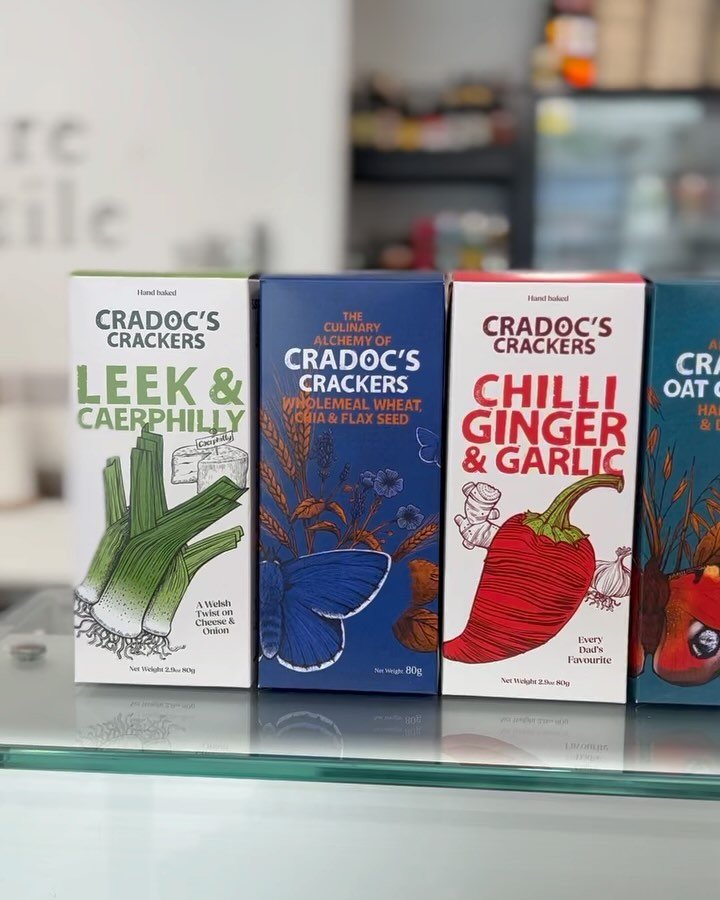 Another new addition to our savoury cracker selection: @cradocssavourybiscuits // Made in Wales, these crackers are made with real vegetables and the flavour combinations are truly unique. They are made to pair with artisan cheese and we love that th