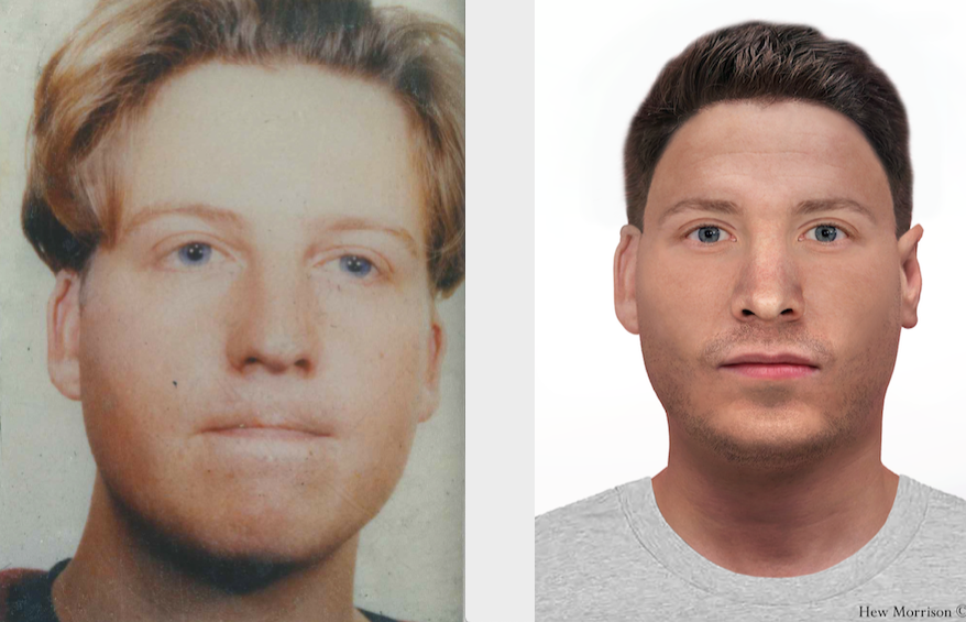 Photo on ID Card and Artist Impression