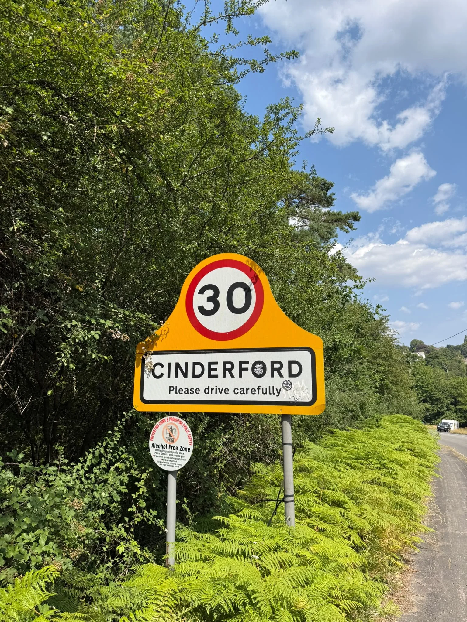 Cinderfood Town Sign