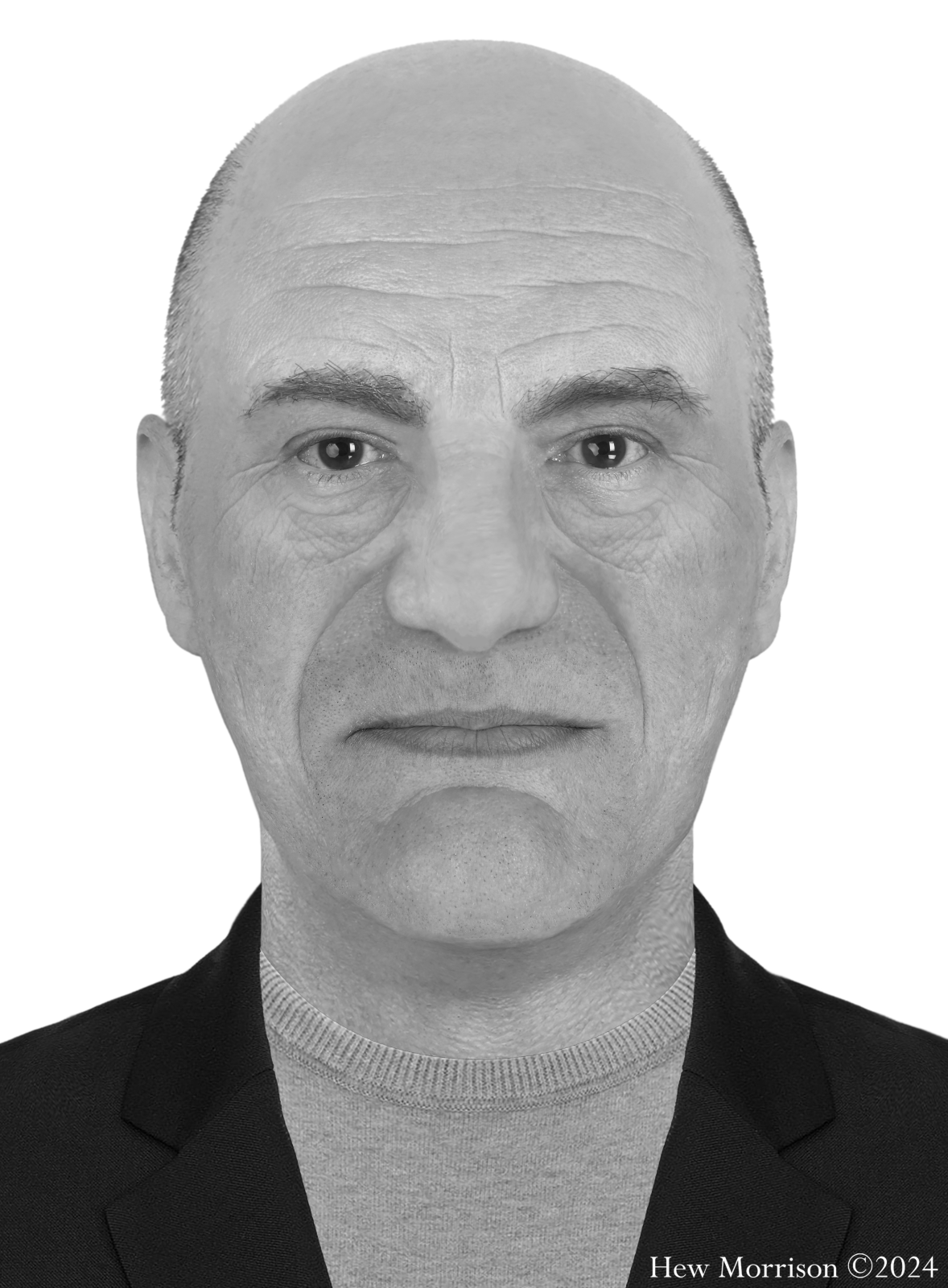 Living Depiction of Mayflower Man by forensic artist Hew Morrison