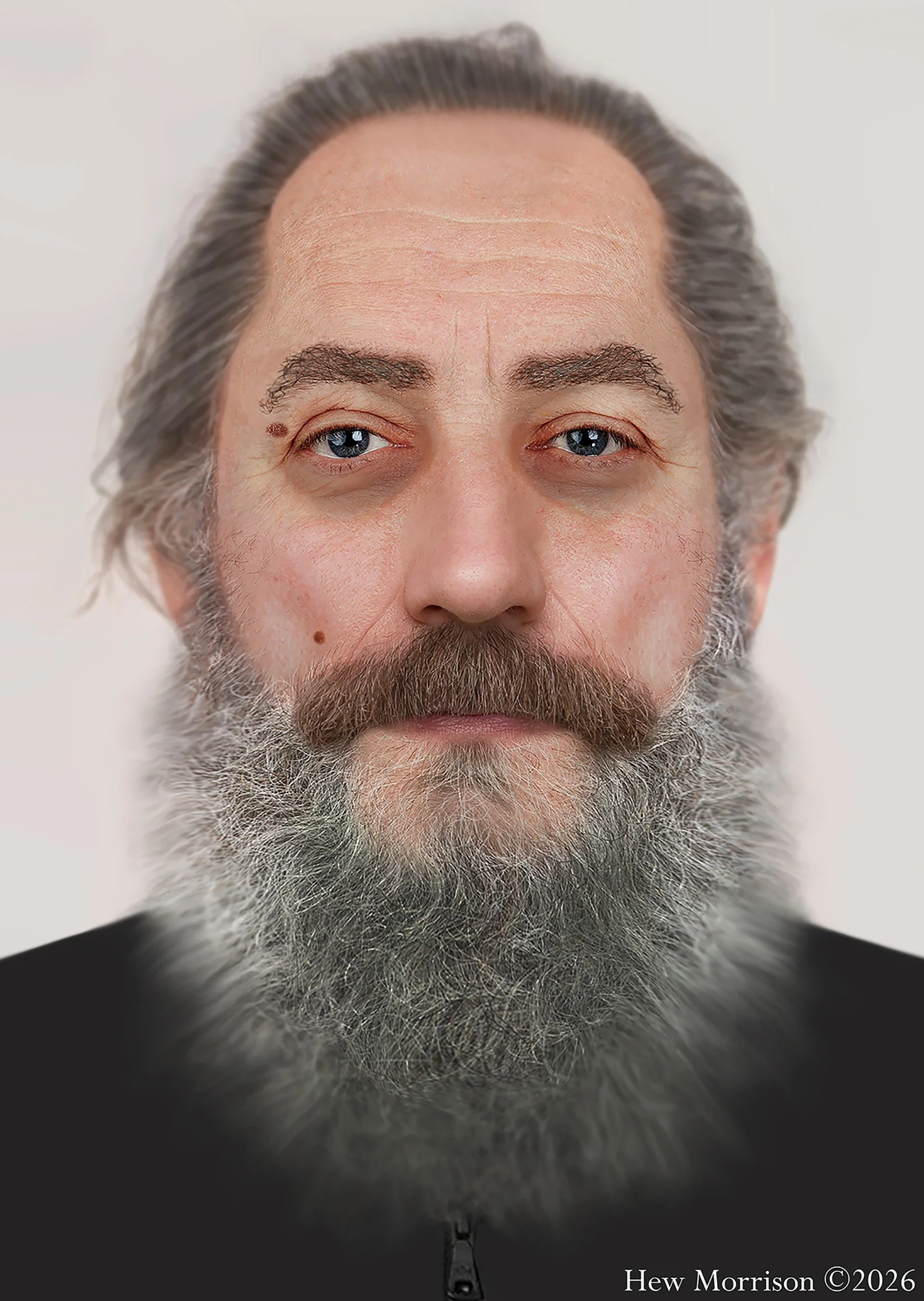 Artist depiction of Kingsthorpe Man by Hew Morrison
