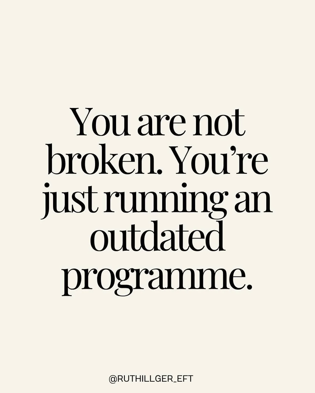 🚩 &ldquo;You are not broken. You&rsquo;re just running an outdated programme.&rdquo; &mdash; Bruce Lipton

It's time for an upgrade 🧠

#EFT #EnergyPsychology #BruceLipton #BeliefWork #Epigenetics #MindBodyConnection #UpgradeYourSelf #HealingFromWit