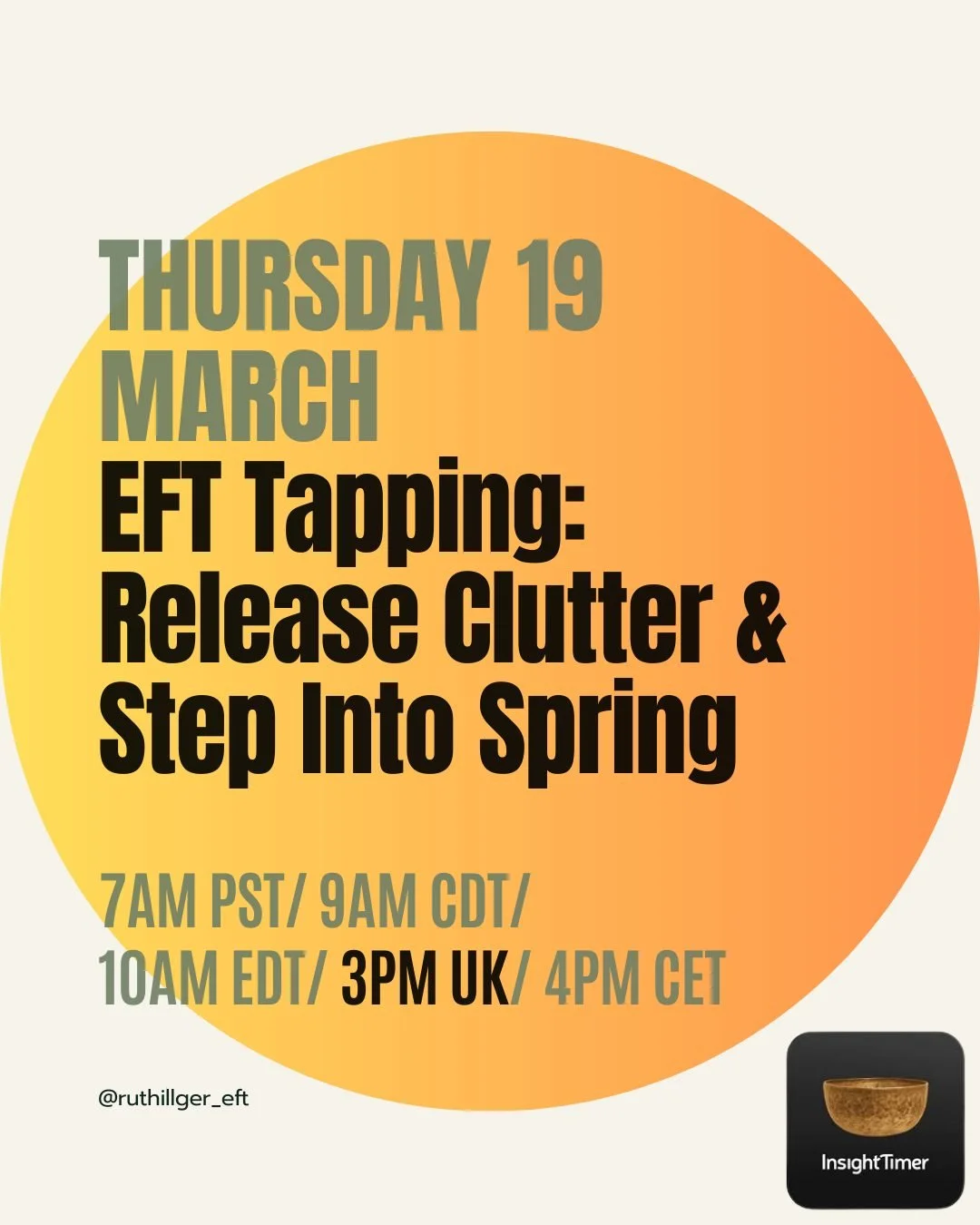 Come join today 🔥 release the old clutter and stuff we surround ourselves with and step into the new fresh energy of Spring. 

Follow the link in my bio to @insighttimer