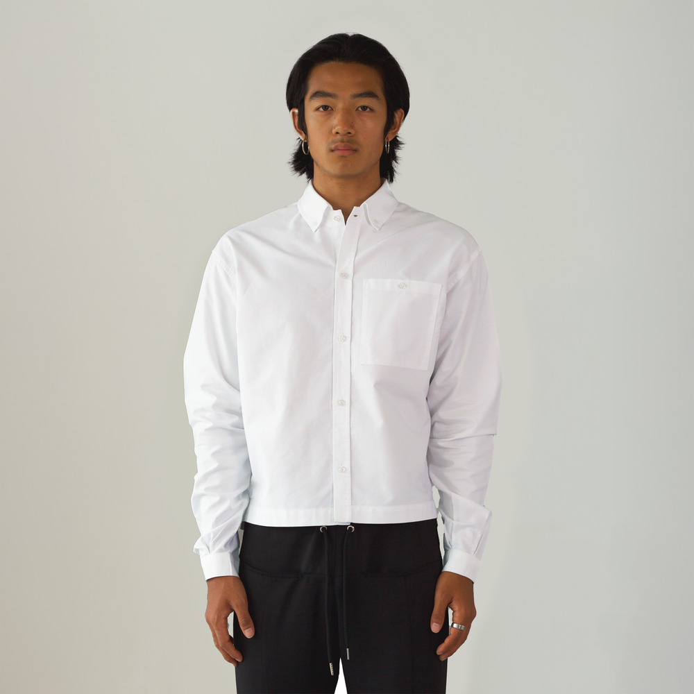 The Cropped Oxford Shirt White The Cropped Oxford Shirt White