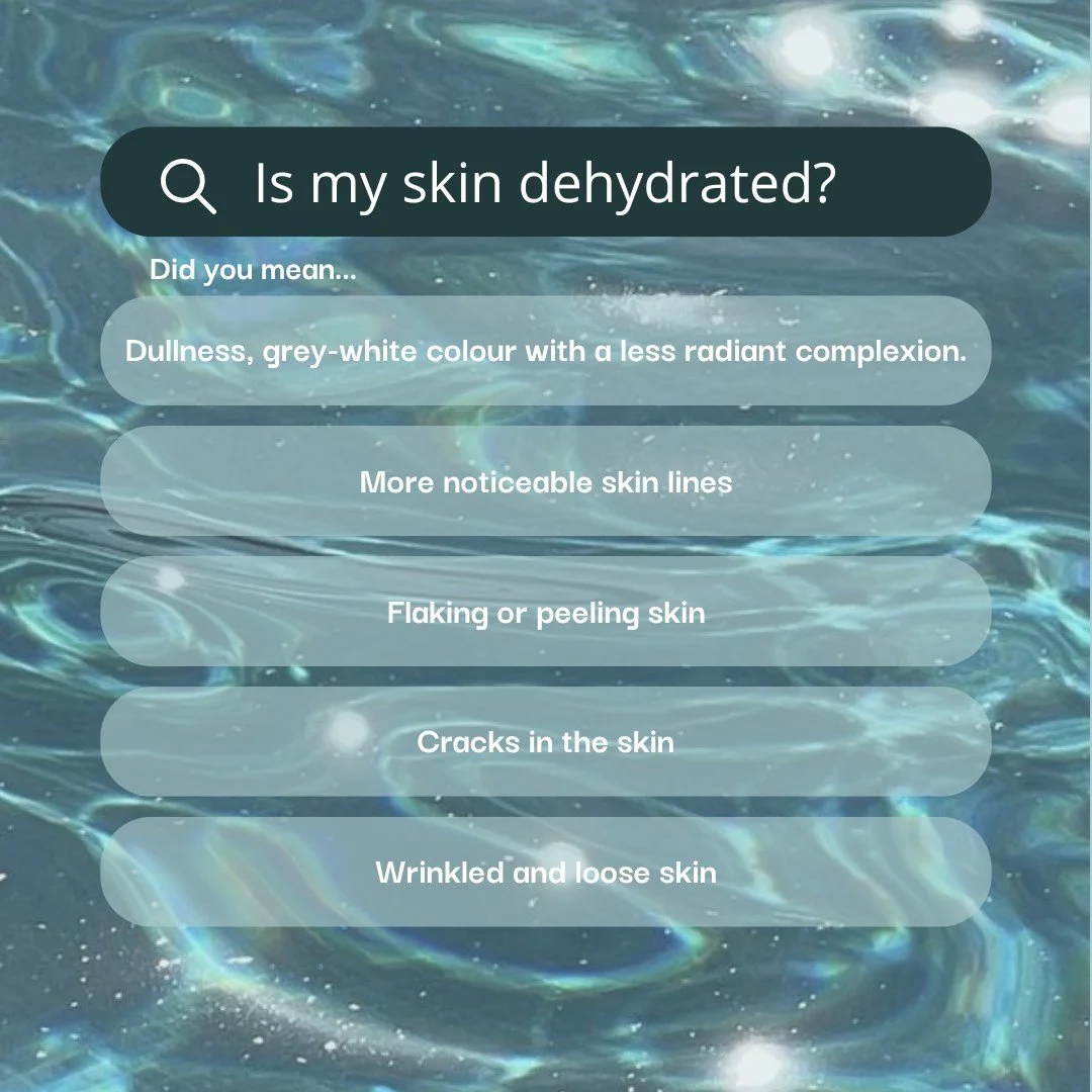 Let's talk about dehydrated skin! It can be annoying when you start seeing it - dehydrated skin happens when damage to the outer layer of your skin disrupts its ability to retain moisture. Think of your skin as a house where skin cells are the bricks