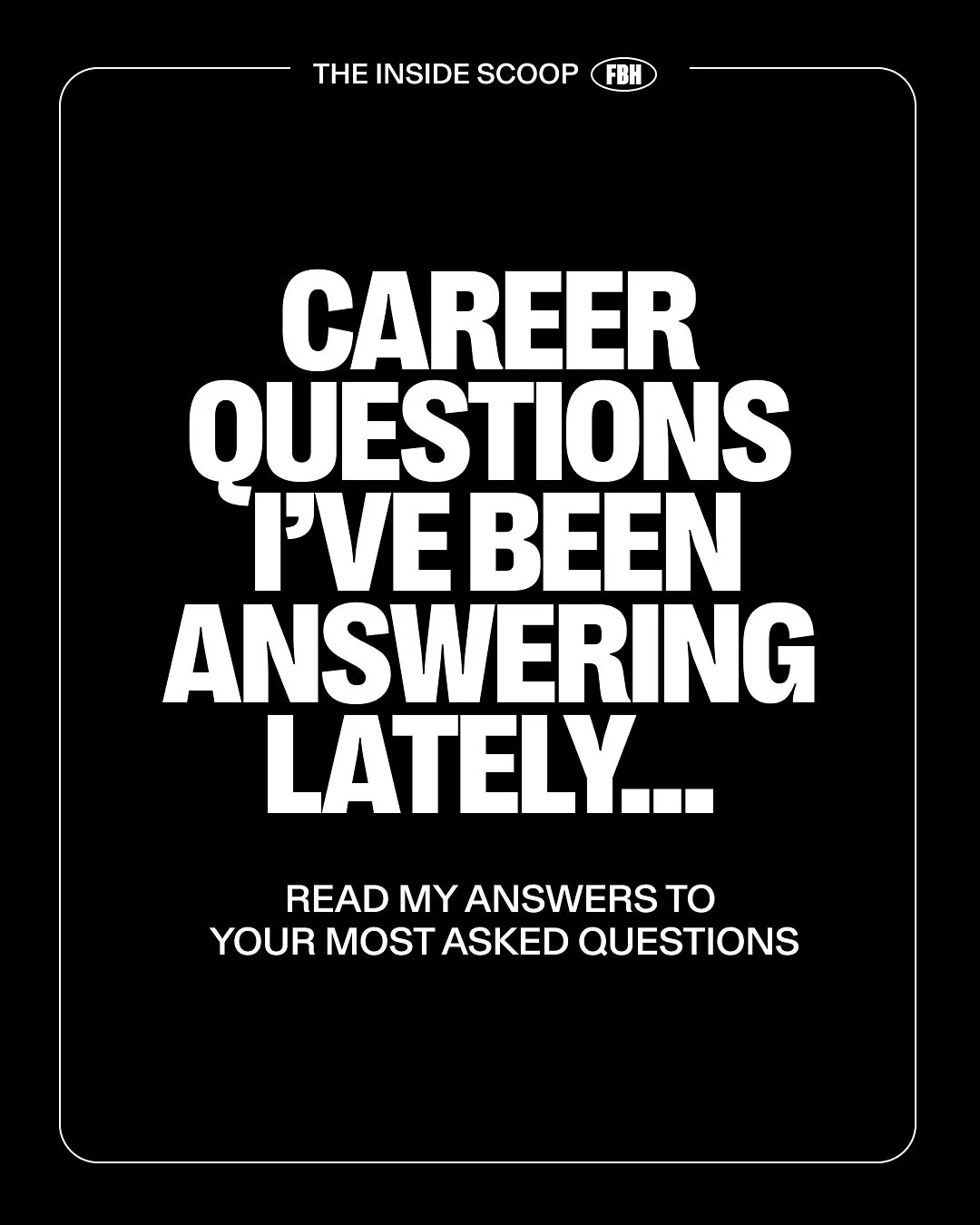 Over the last month it&rsquo;s been such a pleasure to meet so many new people, see old friendly faces and have some proper deep chats with where people are at with their confidence and careers. 

I thought it would be helpful to reshare some of my n
