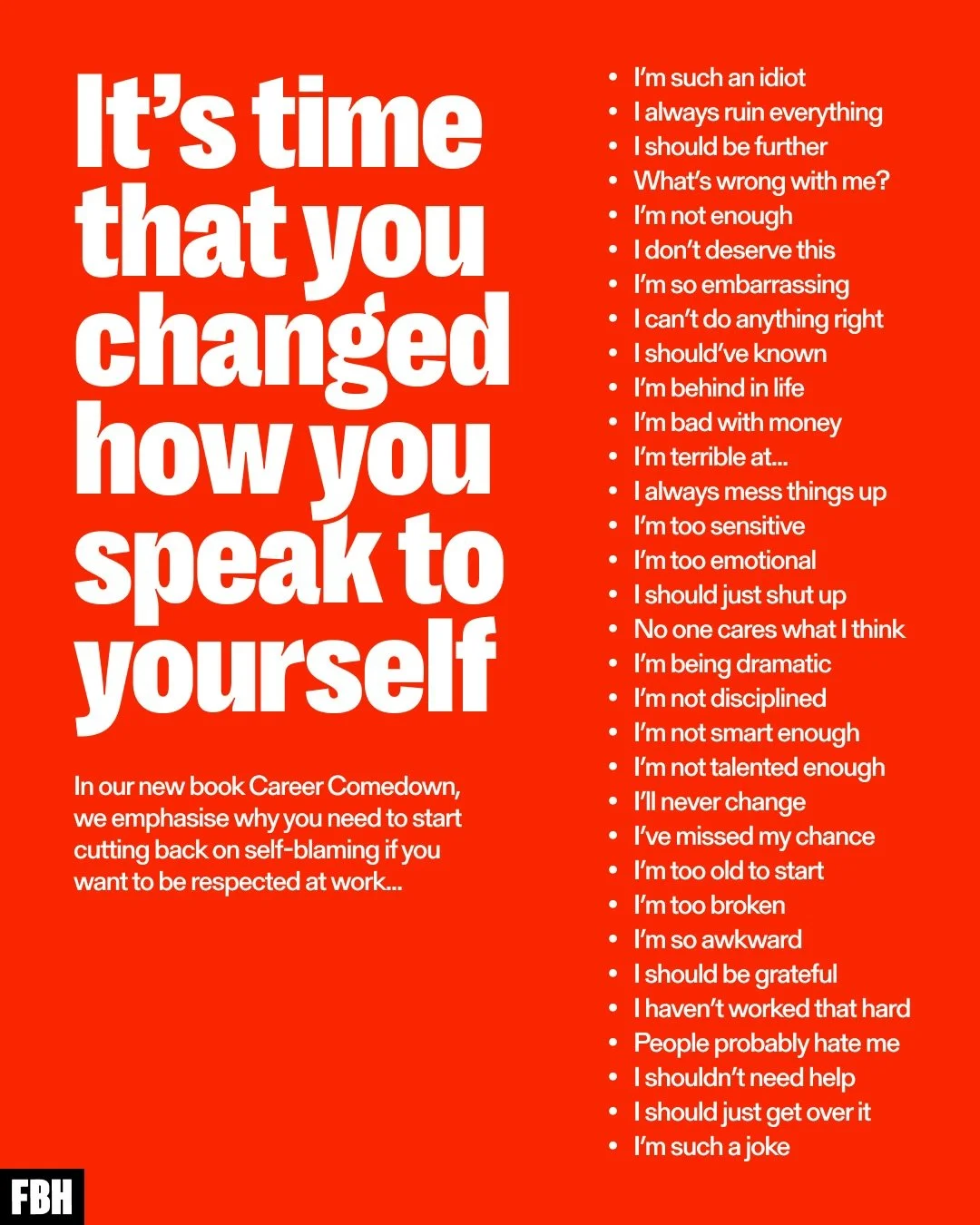 I seem to be giving this pep talk to a lot of people recently so I thought I&rsquo;d share this reminder from Career Comedown on here too 📣

If you&rsquo;re trying to gain respect or have more respect for yourself, we need to challenge your patterns